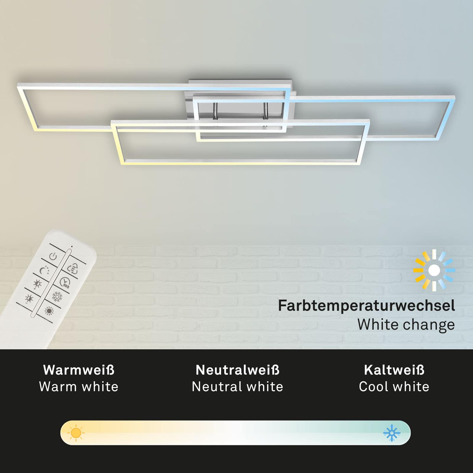 CCT LED Deckenleuchte Alu-chrom