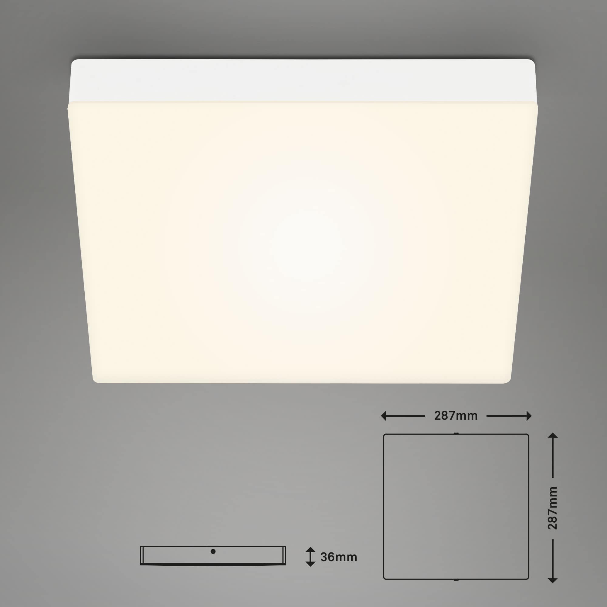 Rahmenlose LED Aufbauleuchte weiß LED-Platine Maßzeichnung