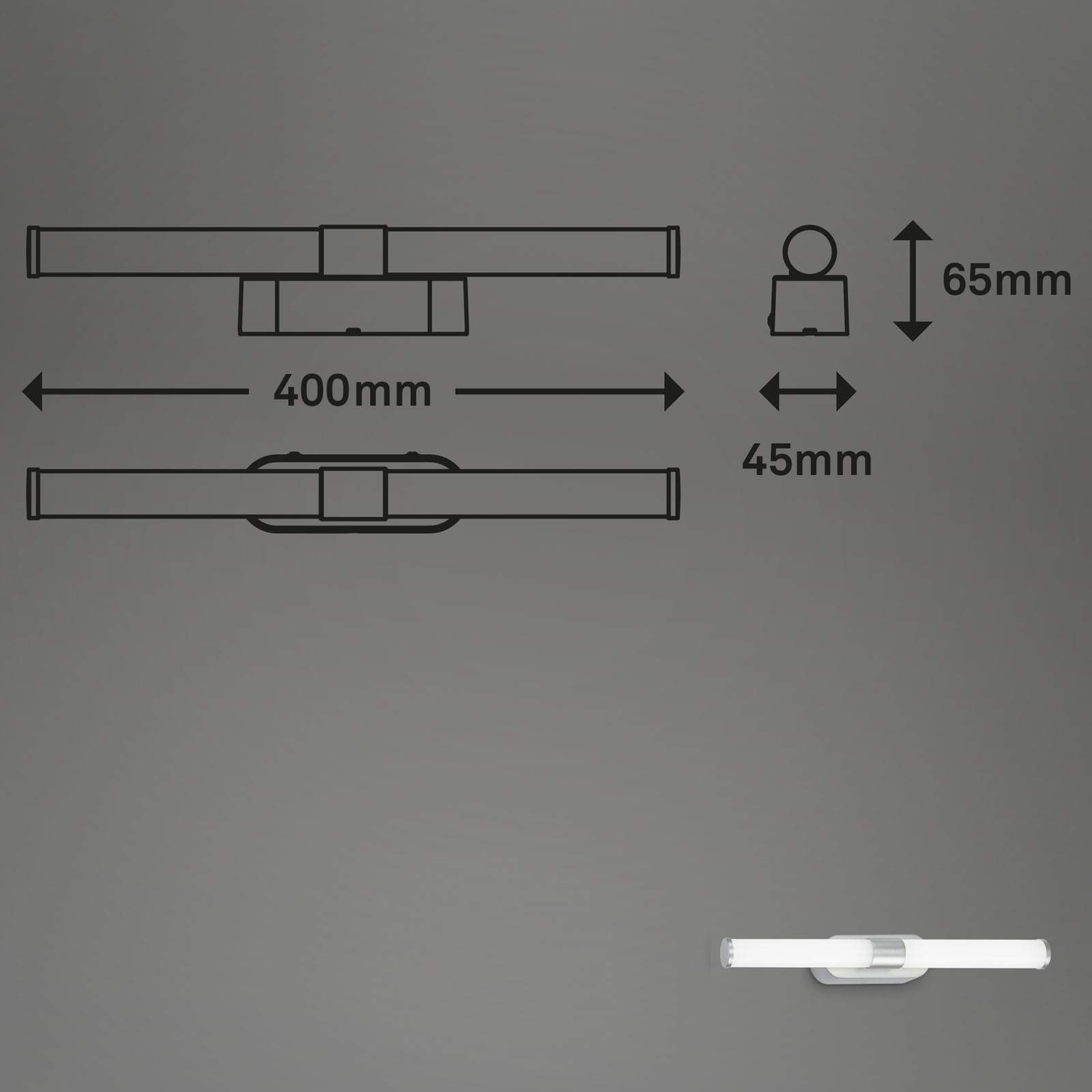 LED Spiegelleuchte chrom Maße