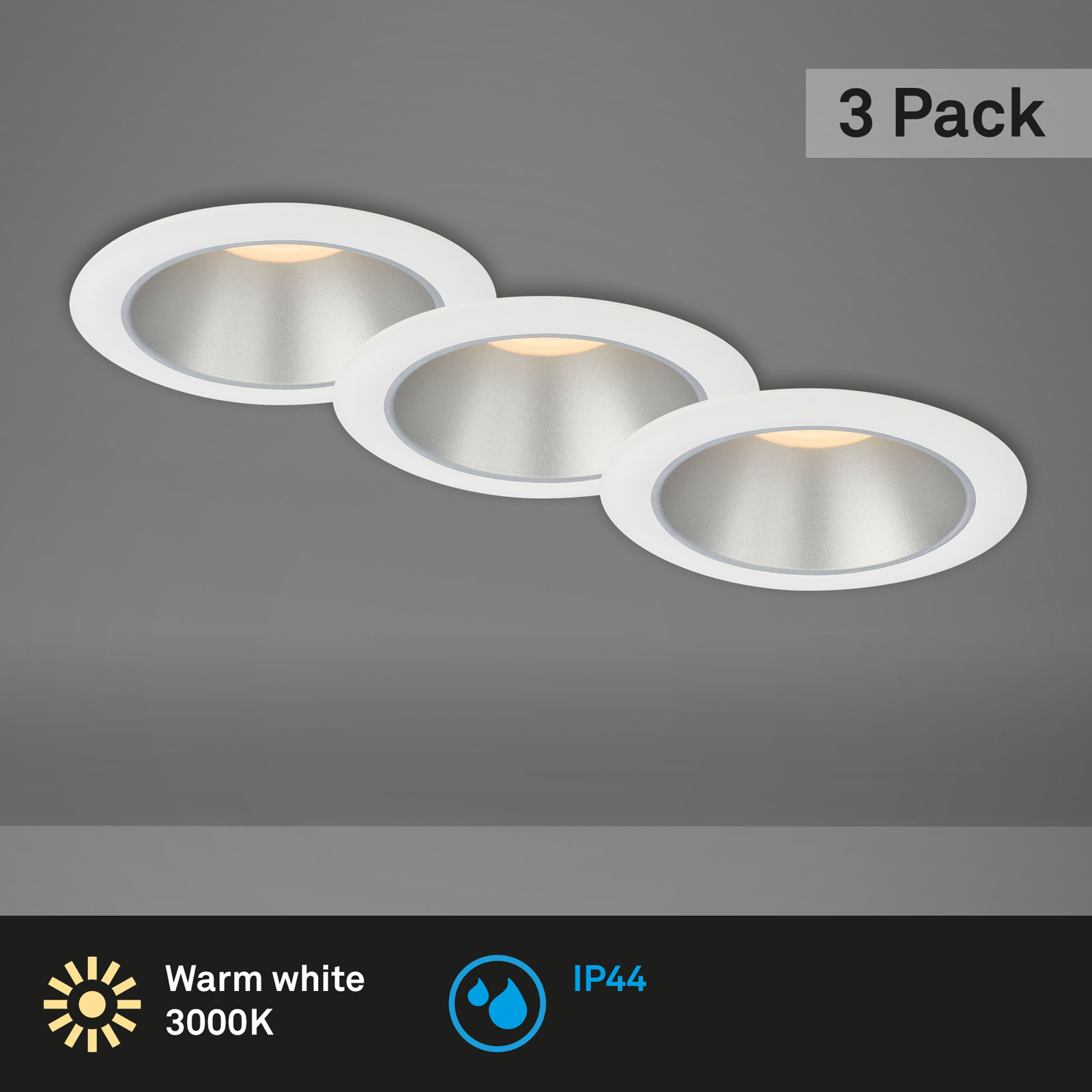 LED Einbauleuchten-Set weiß-silber