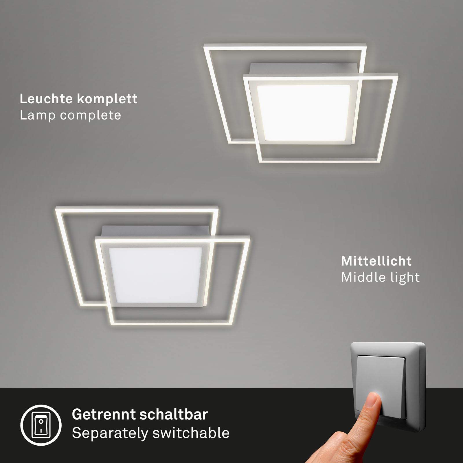 LED Deckenleuchte Alu-chrom-matt