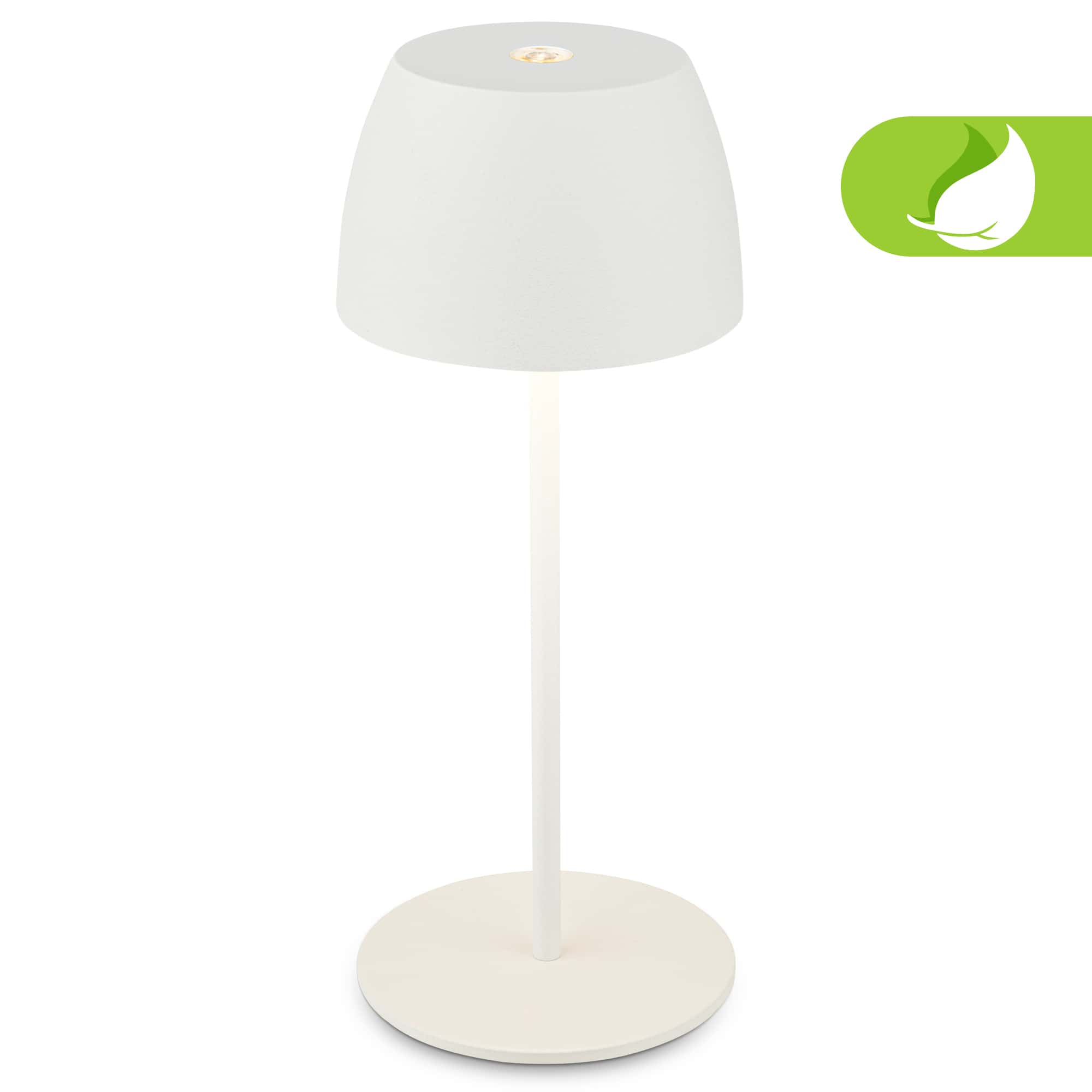 Briloner Serina Mini LED Lampe de table sans fil IP44, intensité lumineuse variable, tactile, blanc