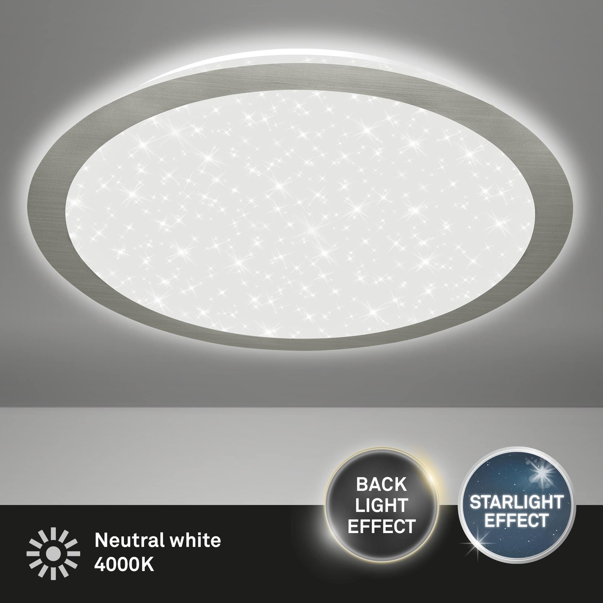 LED Deckenleuchte mit Sternendekor matt-nickel