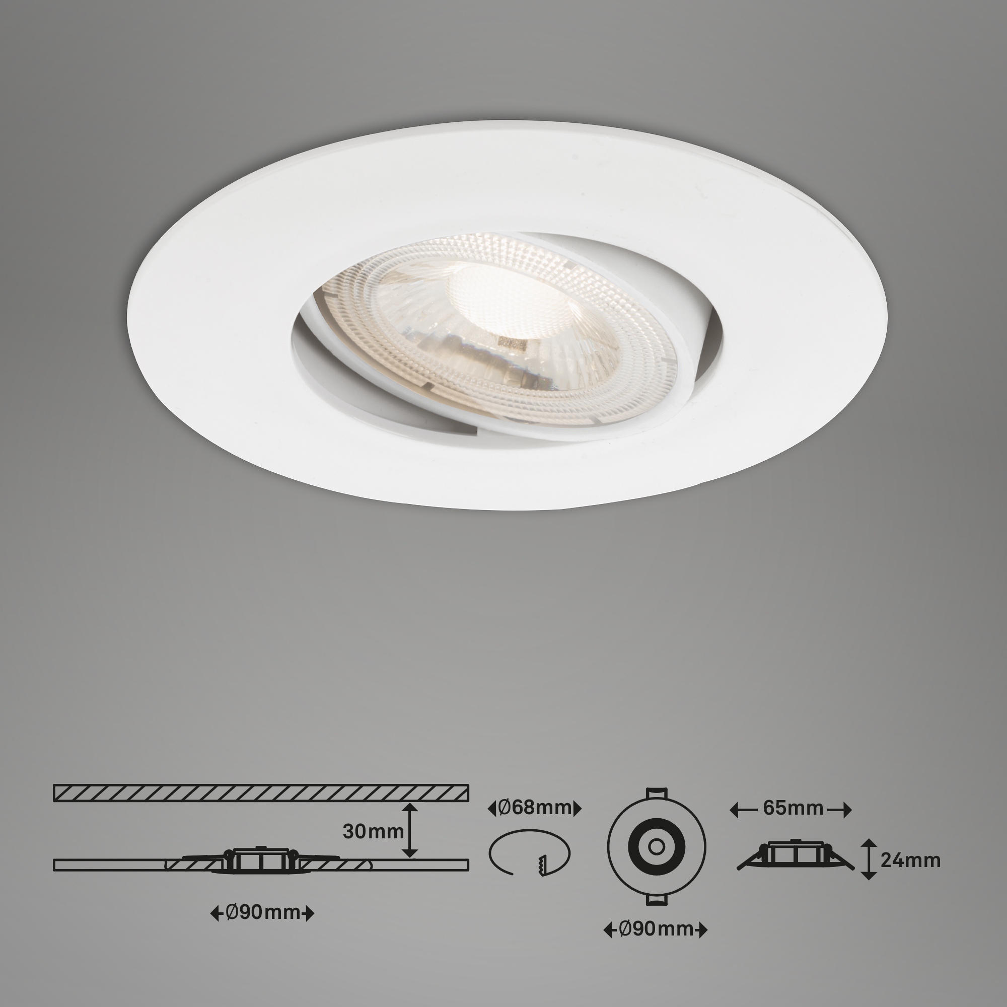 LED Einbauleuchte weiß LED-Platine Maßzeichnung