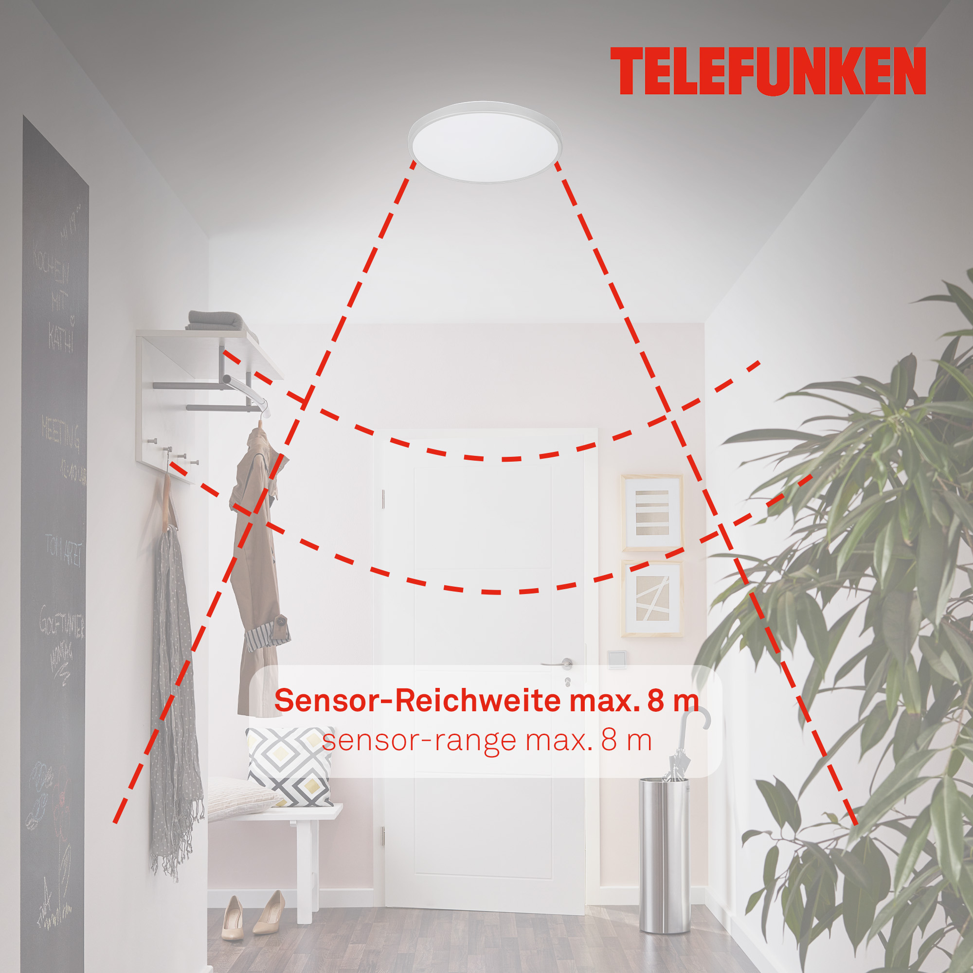 TELEFUNKEN Sensor LED Deckenleuchte Weiß-Titan