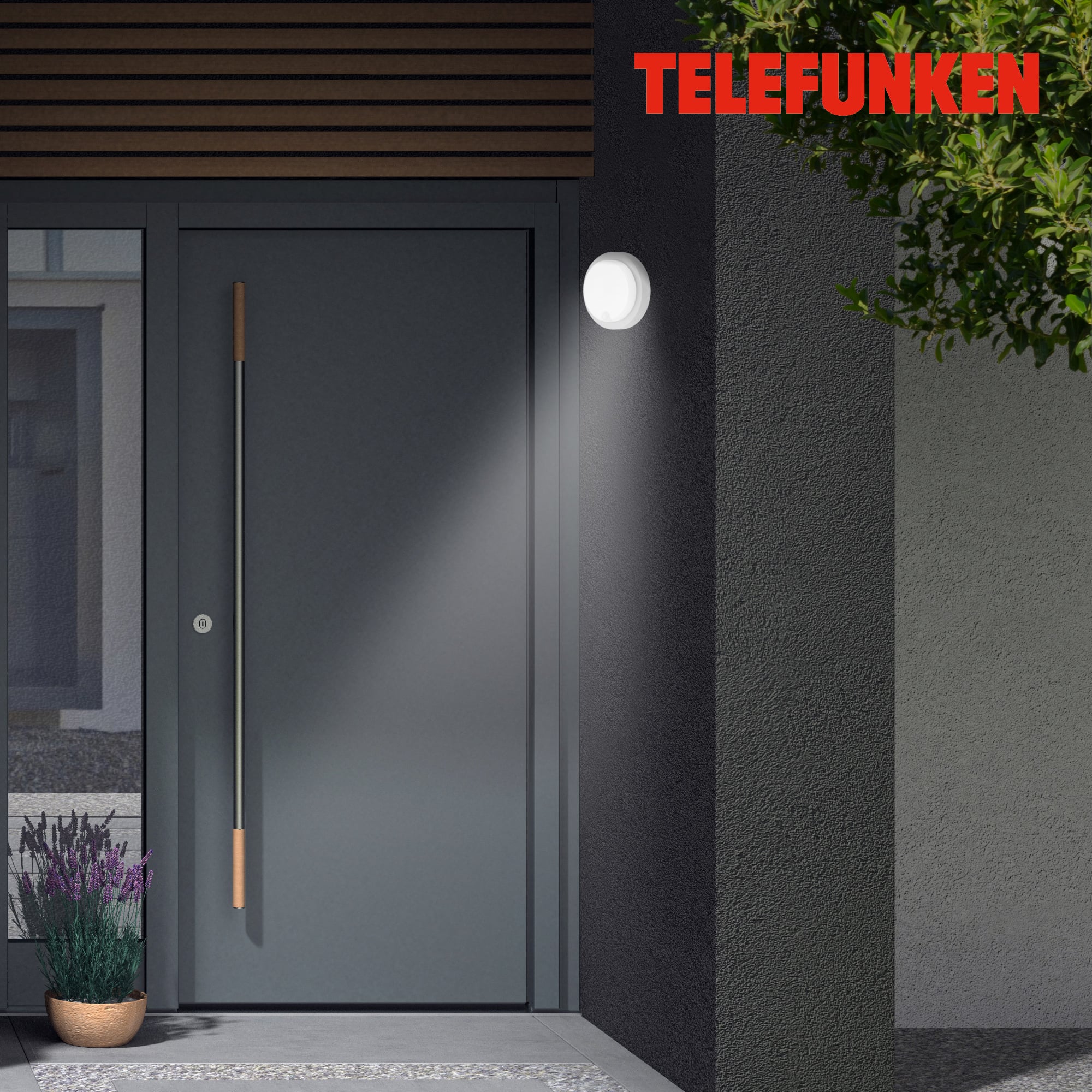 TELEFUNKEN LED Sensor Außenwandleuchte Silber