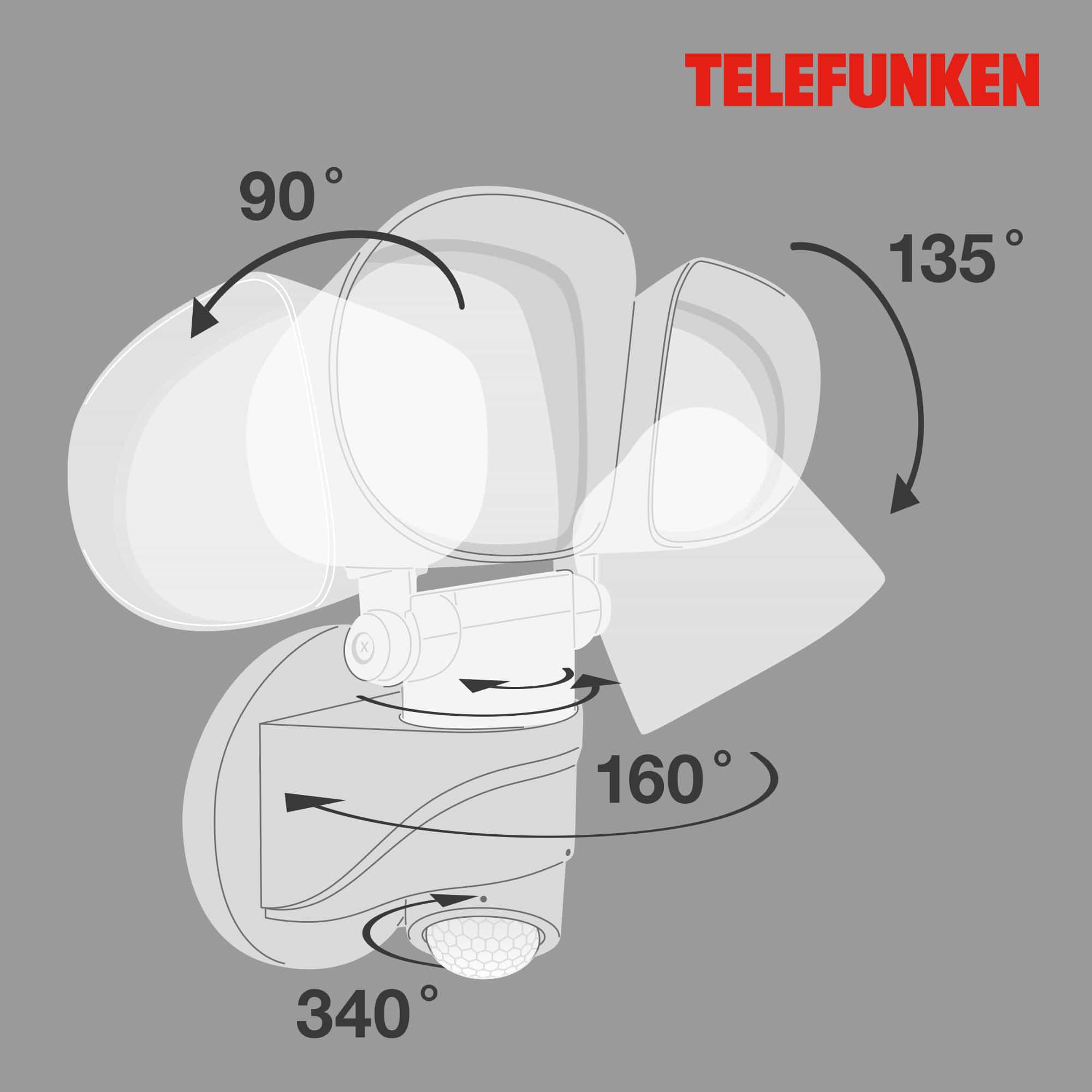 TELEFUNKEN LED Sensor Außenstrahler Weiß