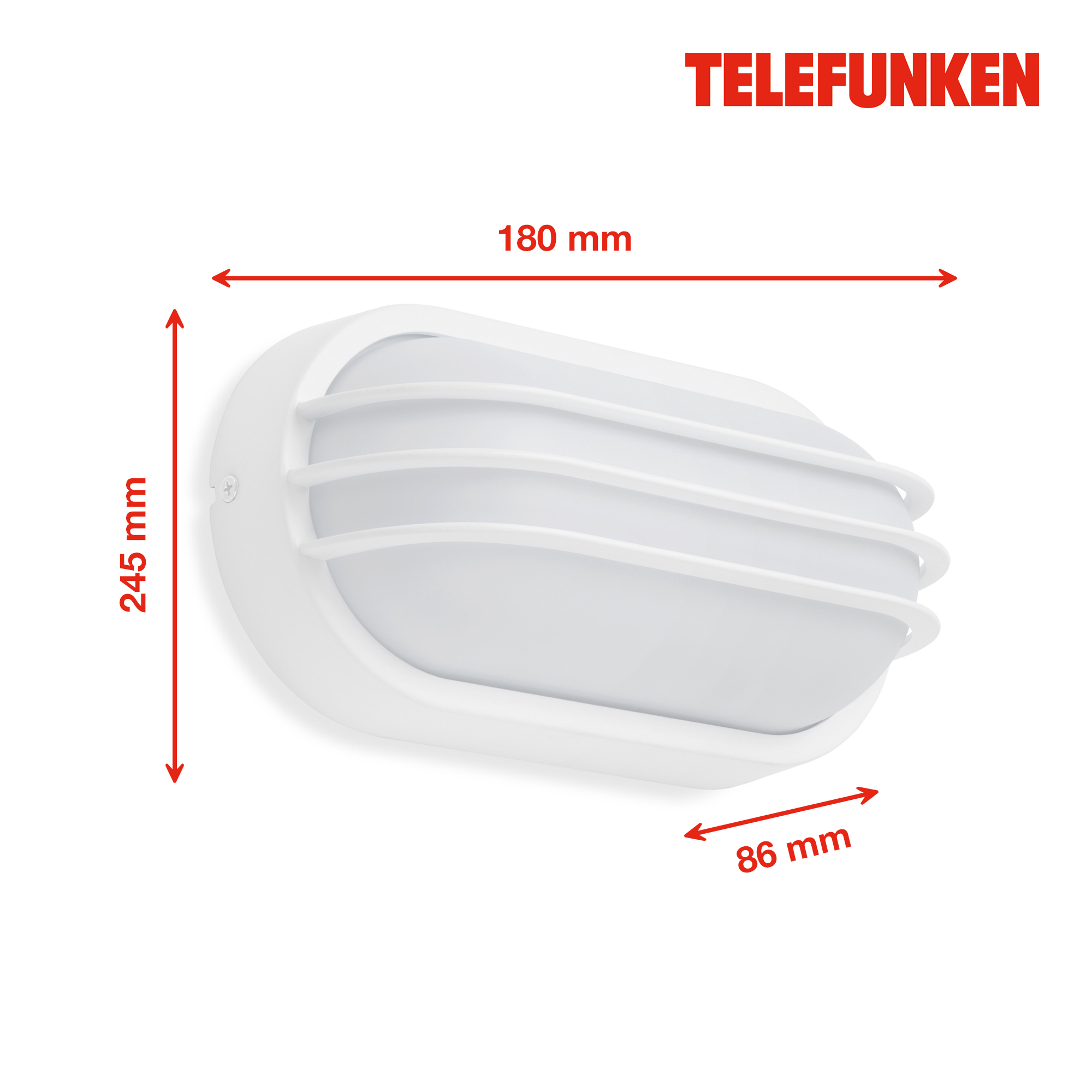 TELEFUNKEN LED Außenwandleuchte Weiß