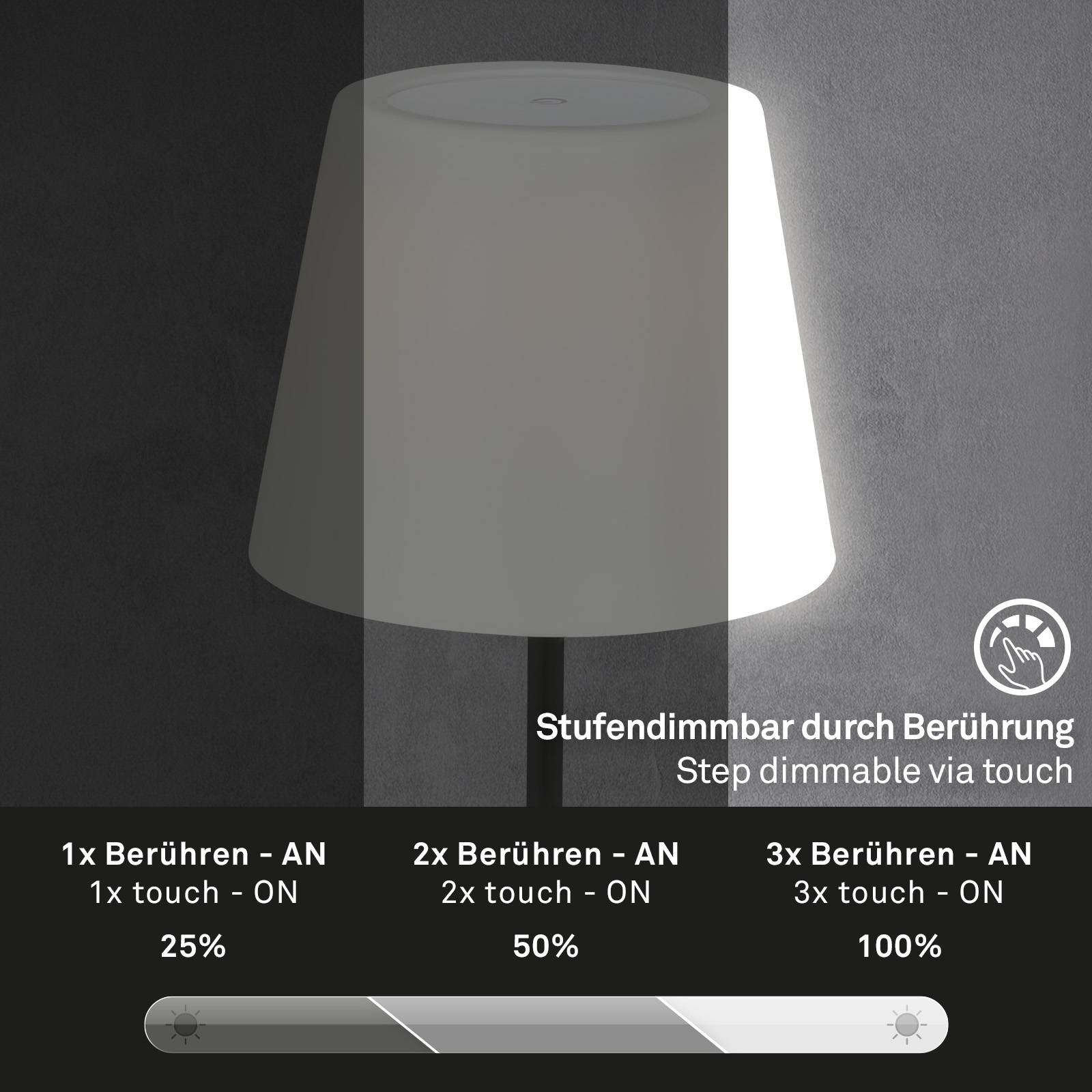 LED Außen-Tischleuchte schwarz LED-Modul Freisteller2