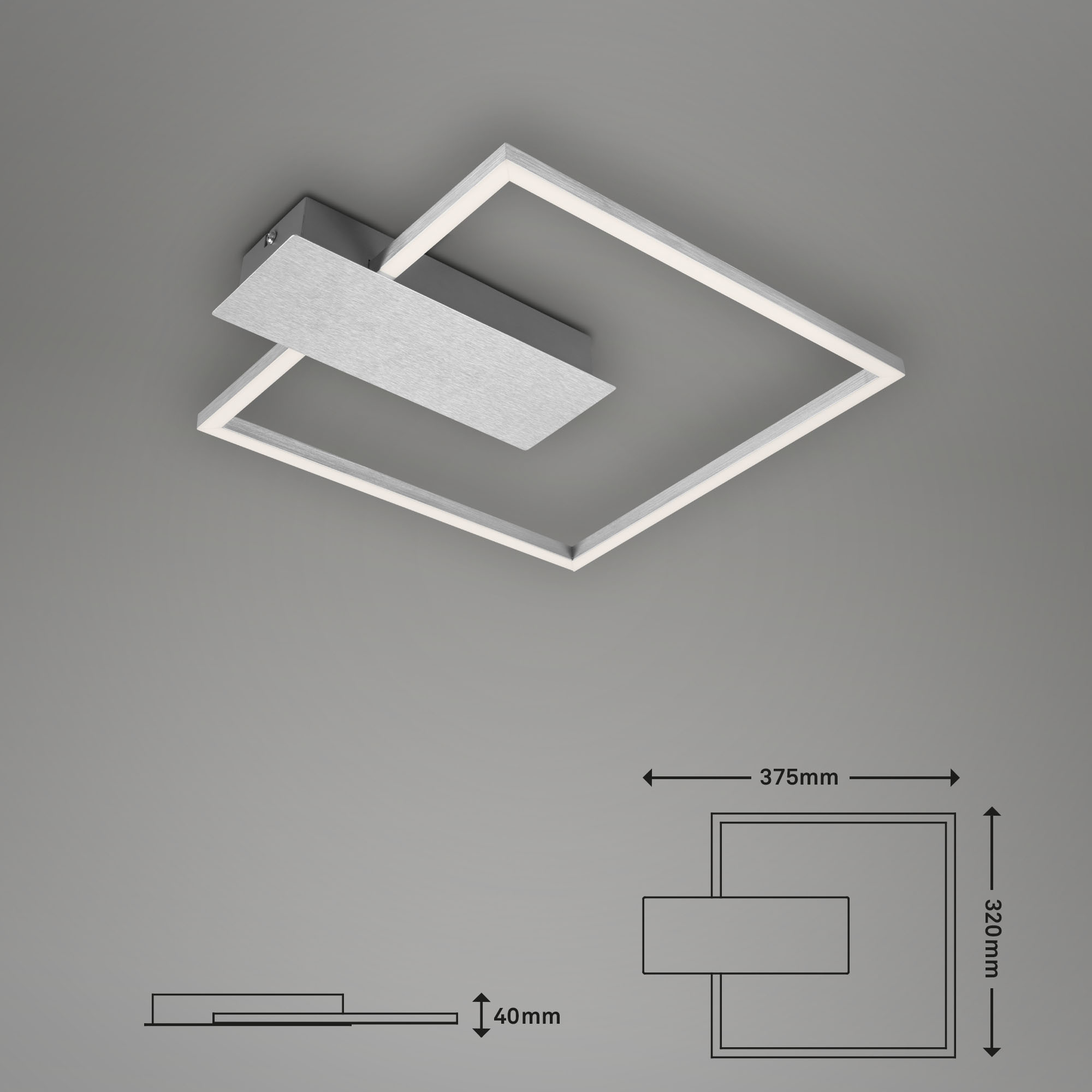 LED Wand- und Deckenleuchte alu LED Maßzeichnung