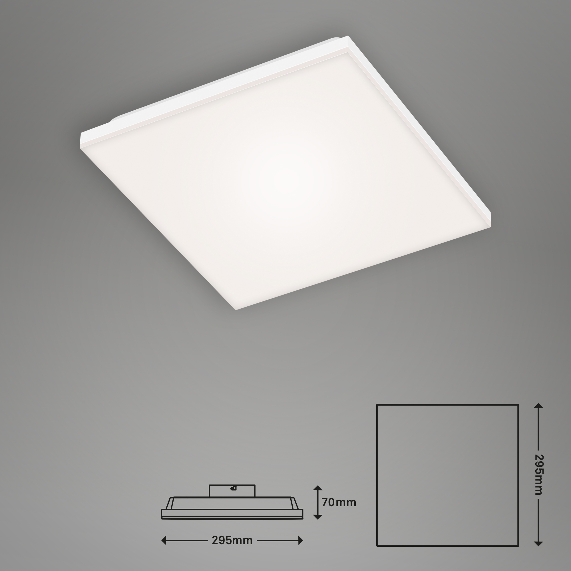 Rahmenloses CCT LED Panel weiß LED Maßzeichnung