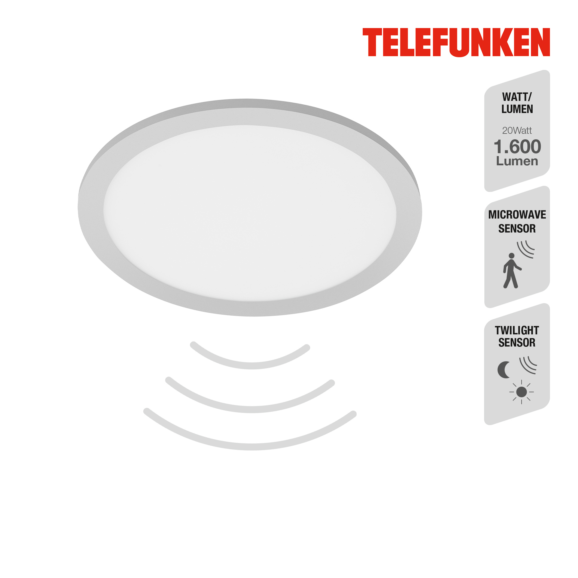 Sensor-LED Panel chrom-matt-weiß LED 18 inkl Sensor Titelbild