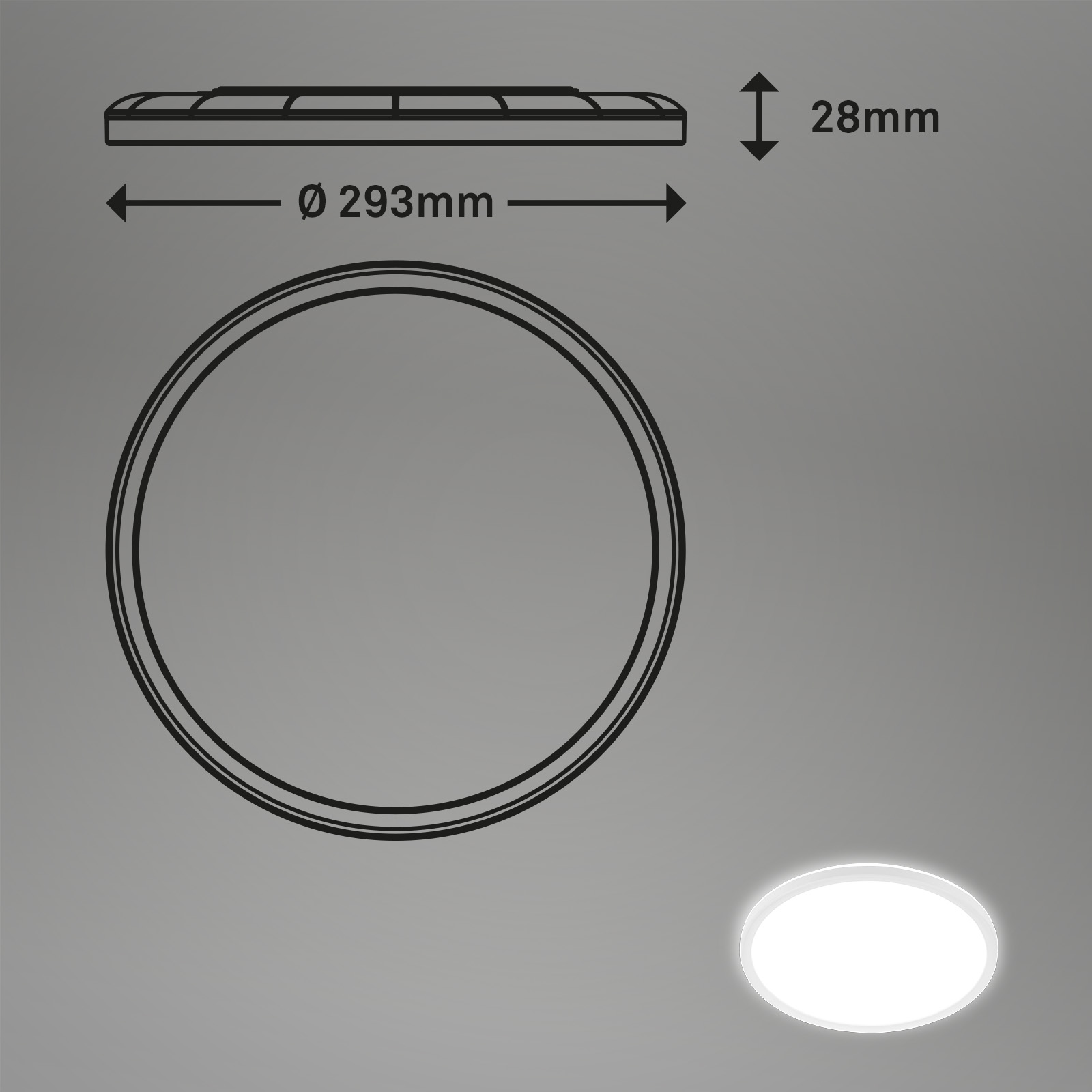 SLIM LED Panel weiß Maße