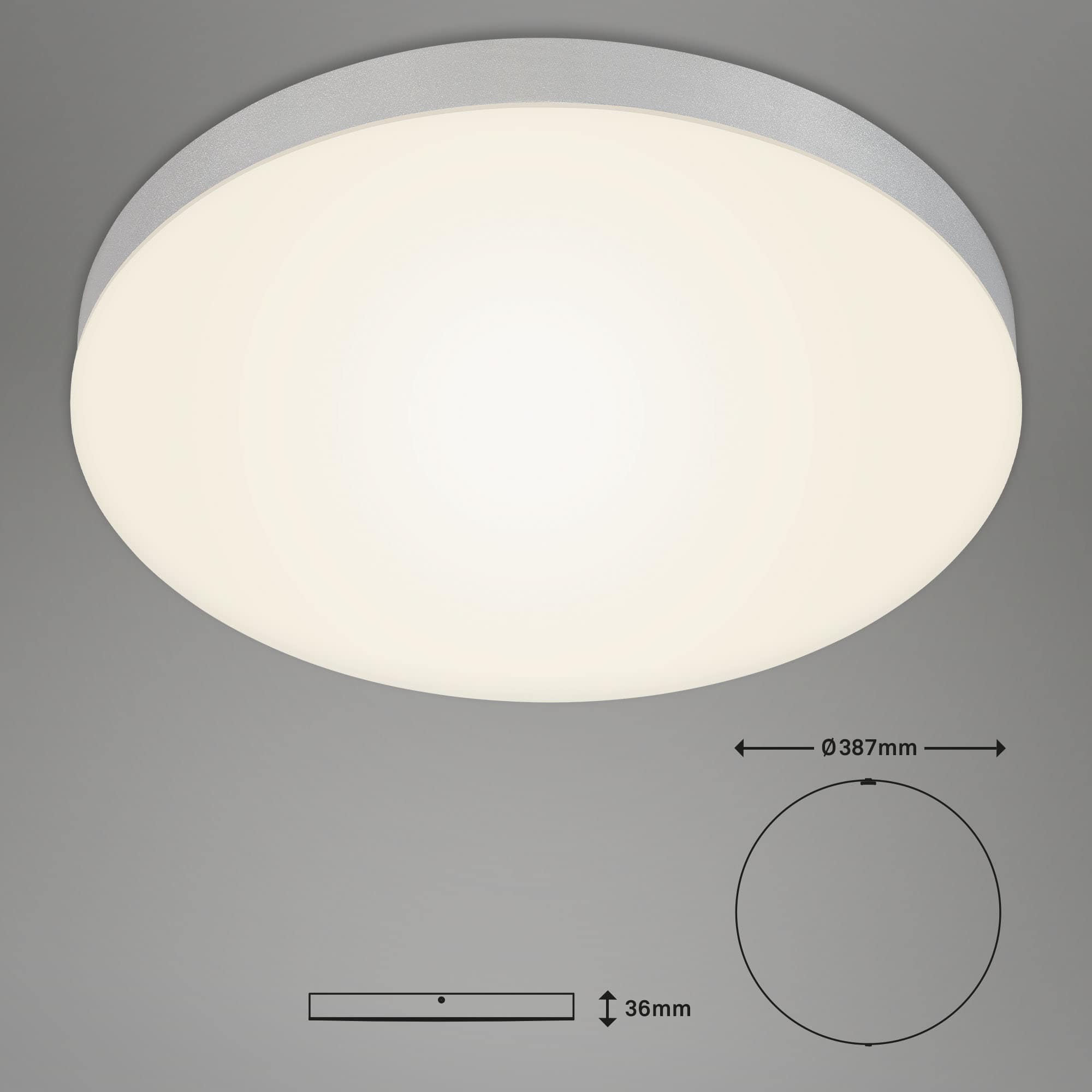 Rahmenlose LED Aufbauleuchte silberfarbig LED-Platine4 Maßzeichnung