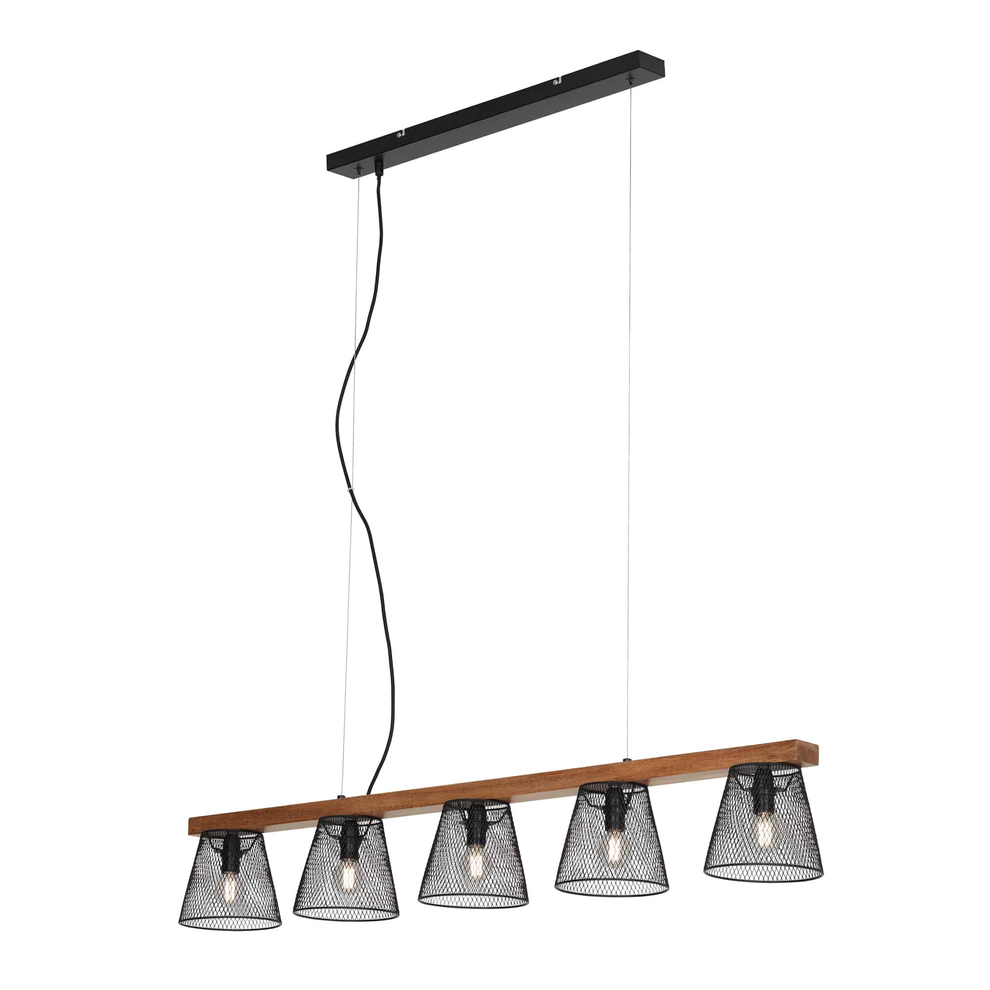 Hanglamp 136 cm 5x exkl. E14 25W zwart