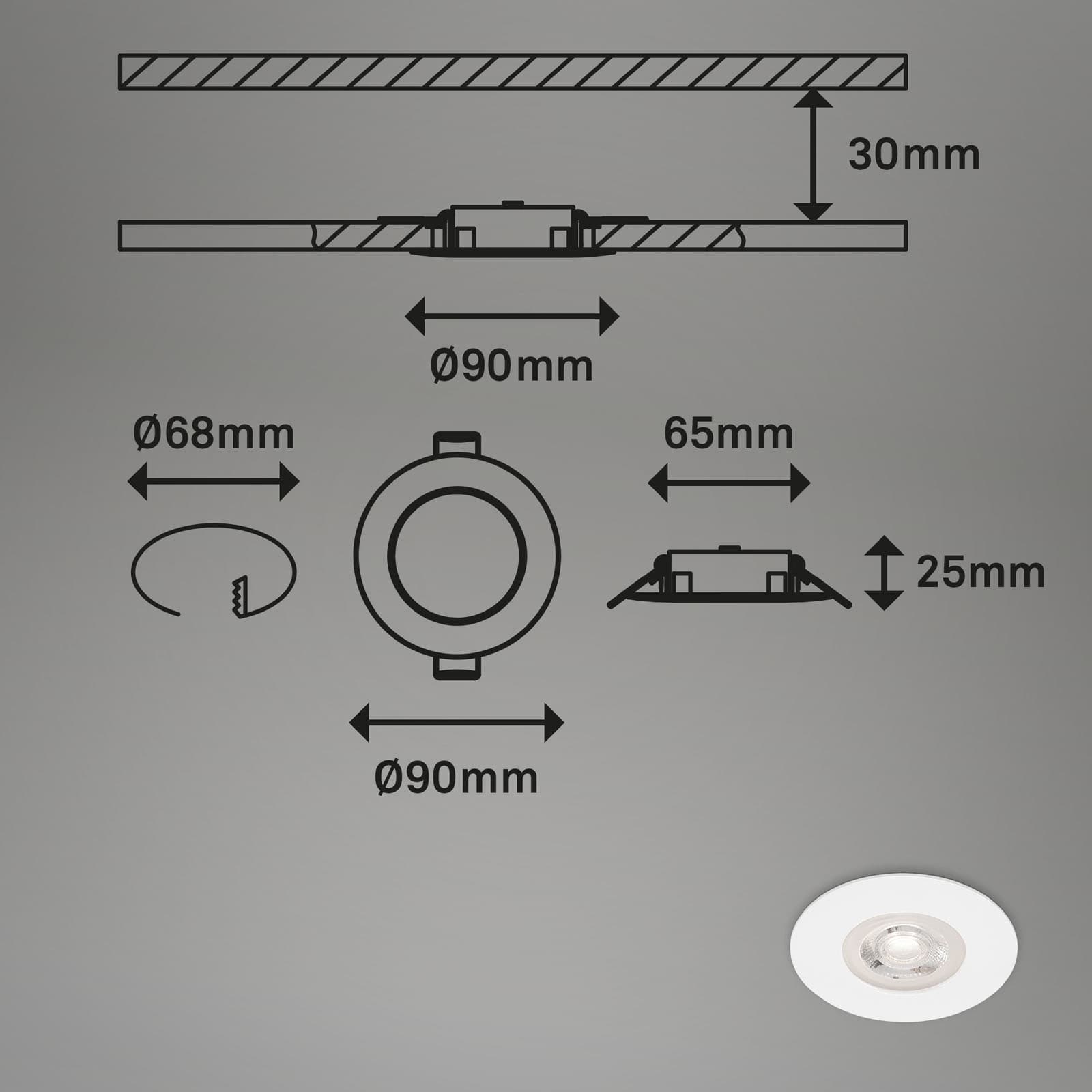 LED Einbauleuchten Weiß Maßzeichnung