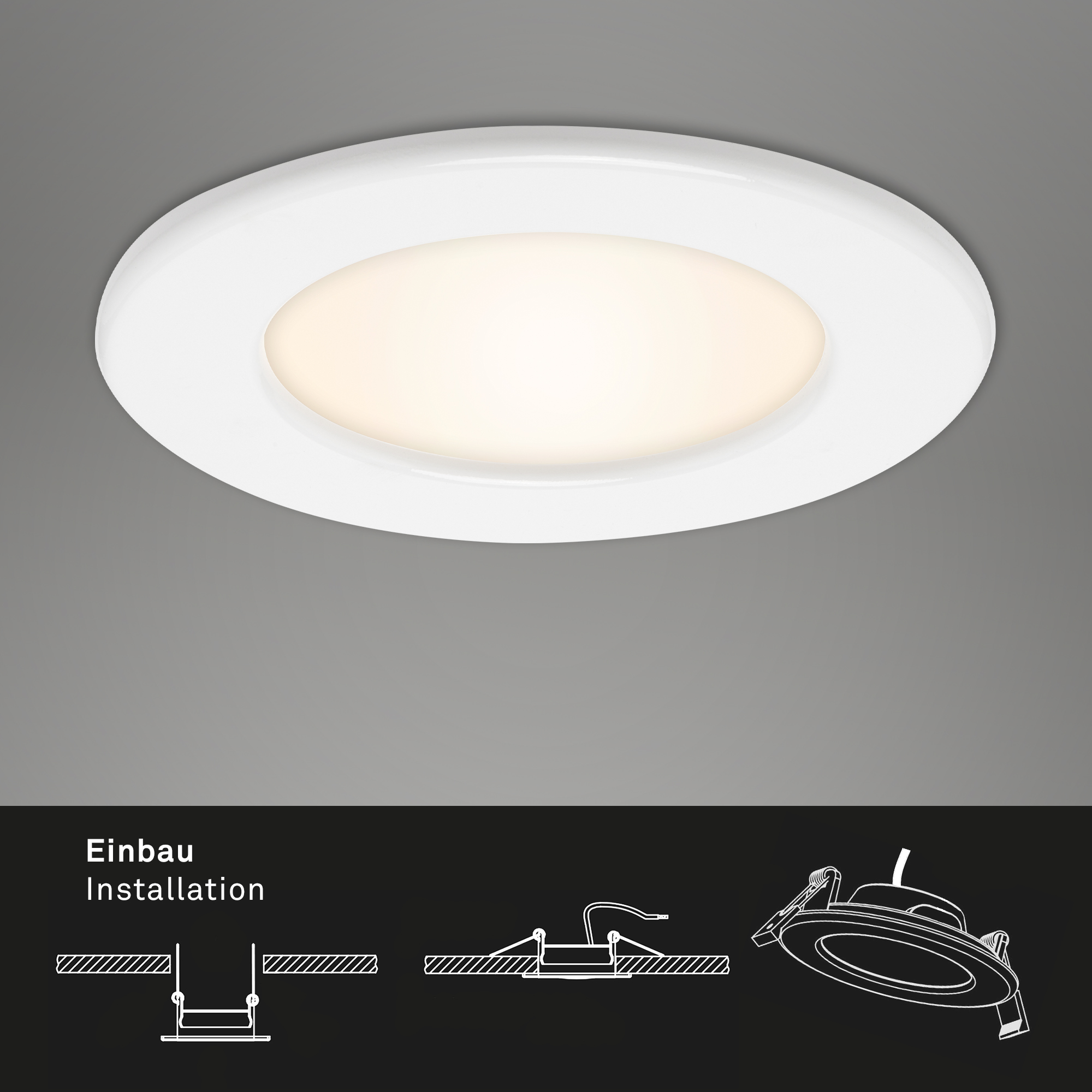 3er Set LED Einbauleuchte Weiß