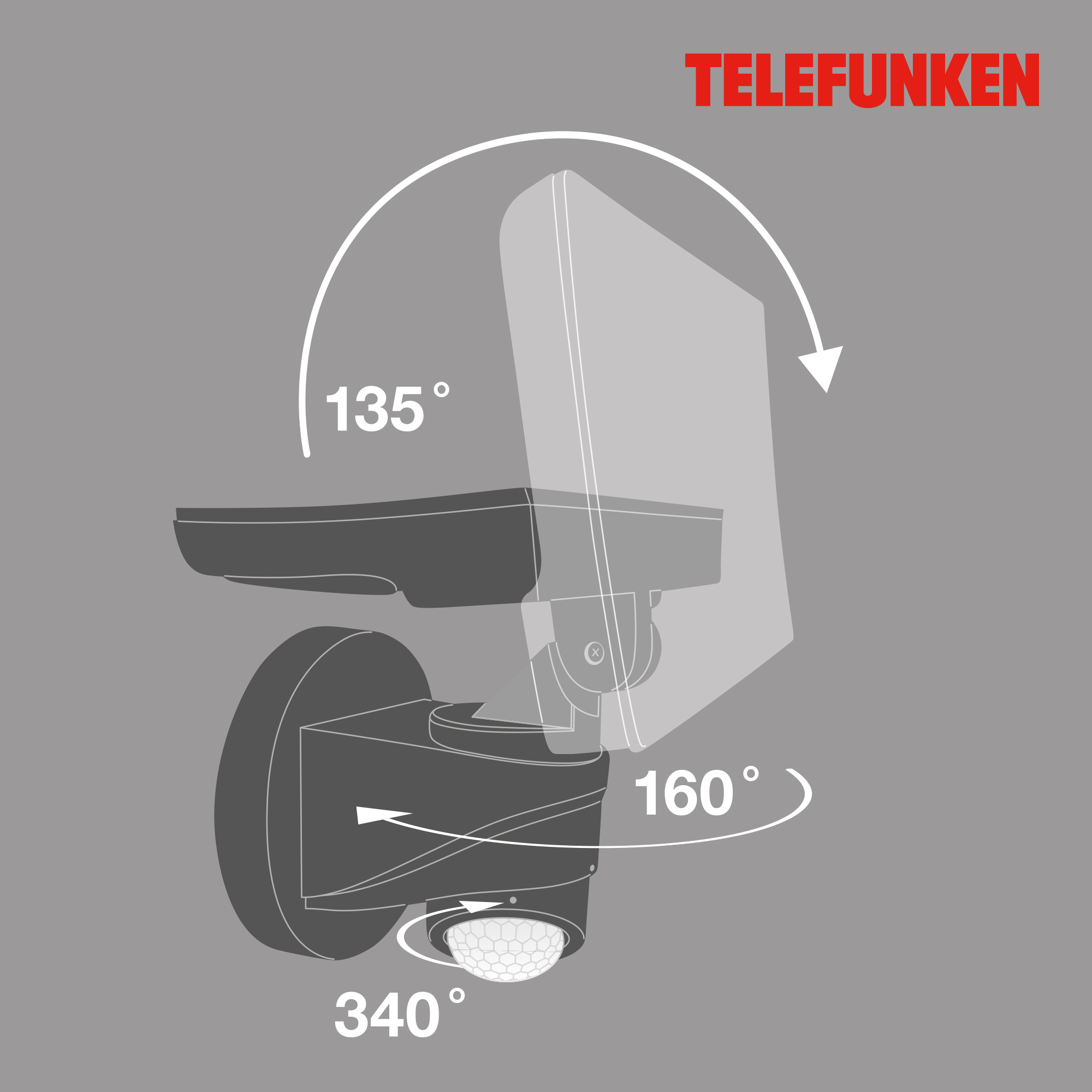 TELEFUNKEN LED Sensor Außenstrahler Schwarz