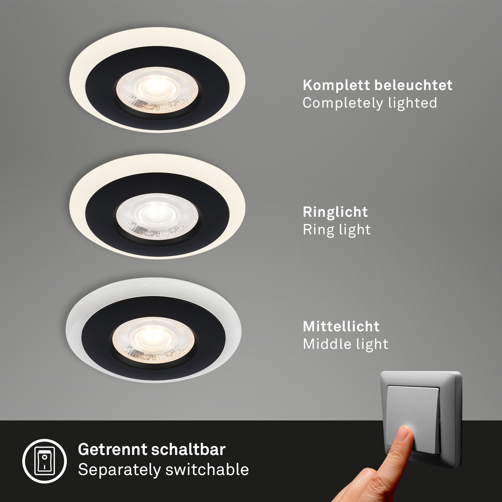 LED Einbauleuchten-Set Schwarz