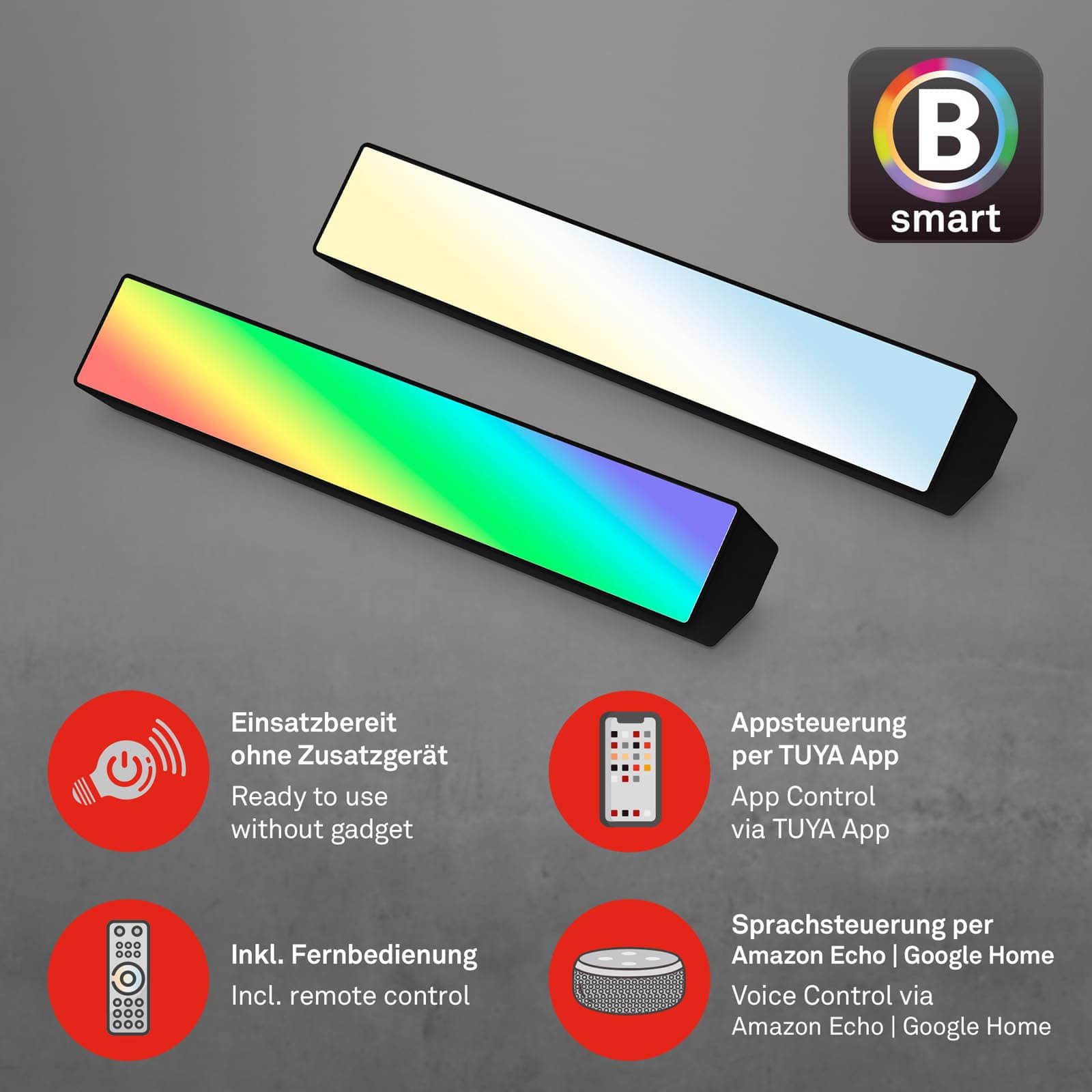 Bsmart WiFi + Bluetooth CCT RGB-LED WallWasher Funktion