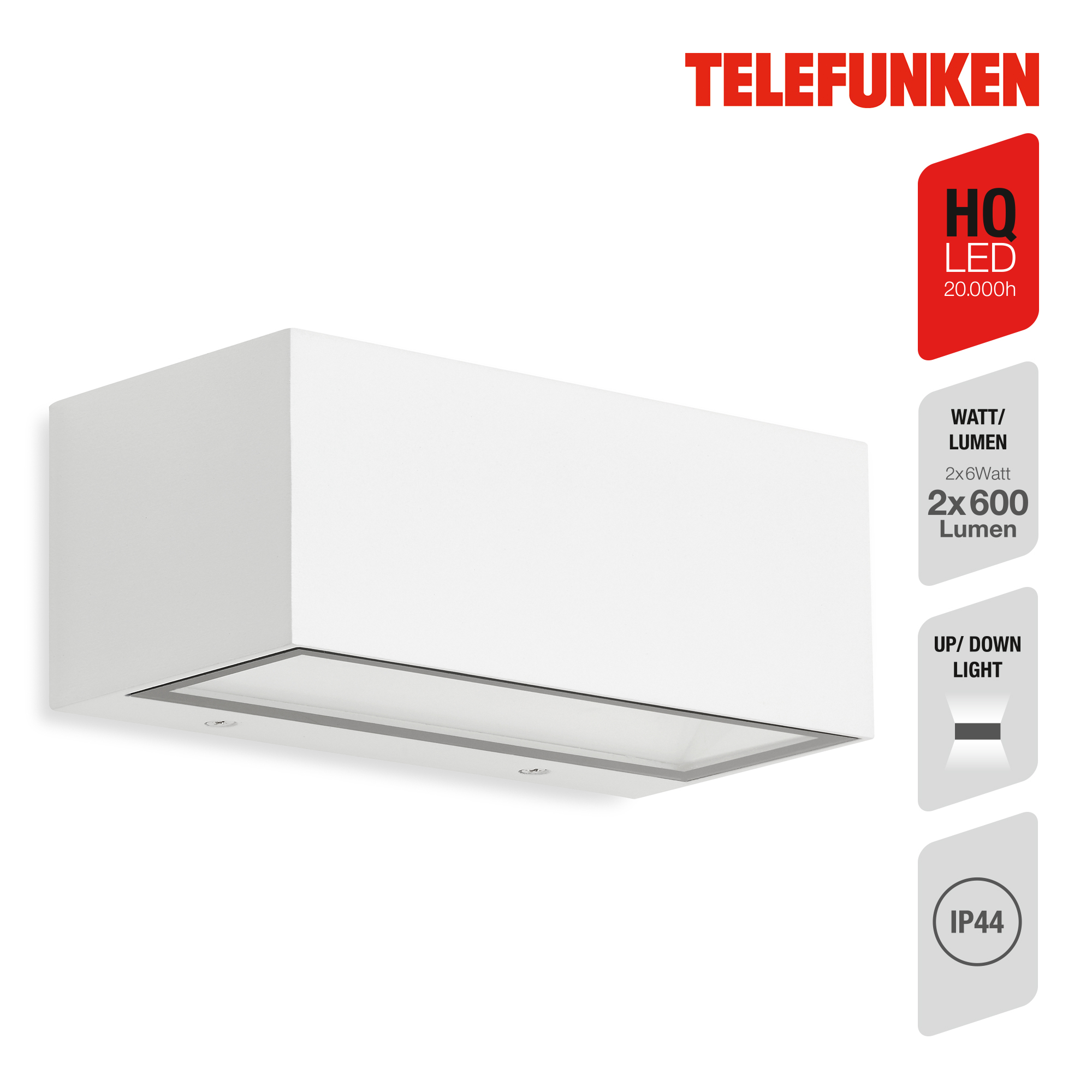 TELEFUNKEN LED Außenwandleuchte Weiß