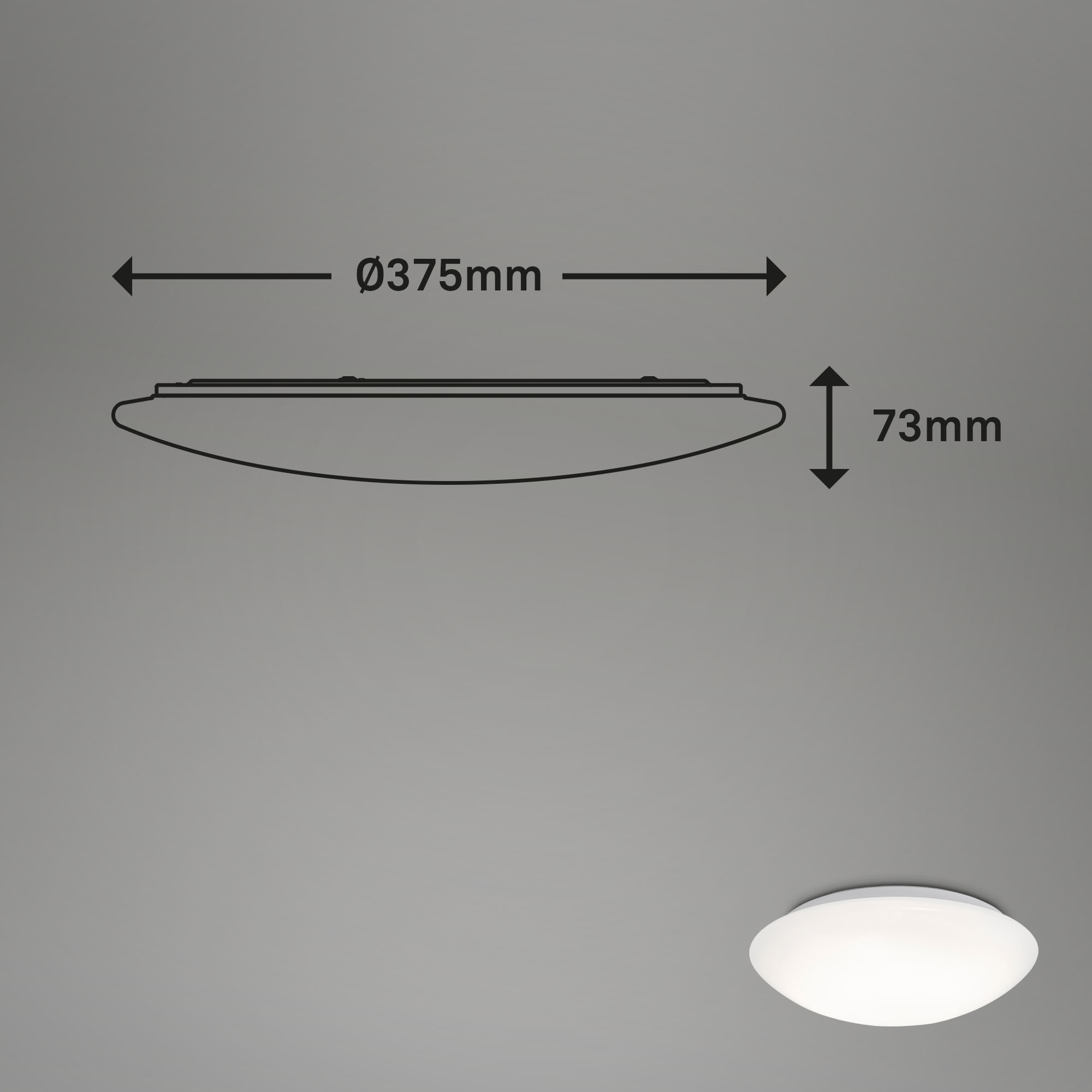 LED Deckenleuchte weiß Maßzeichnung