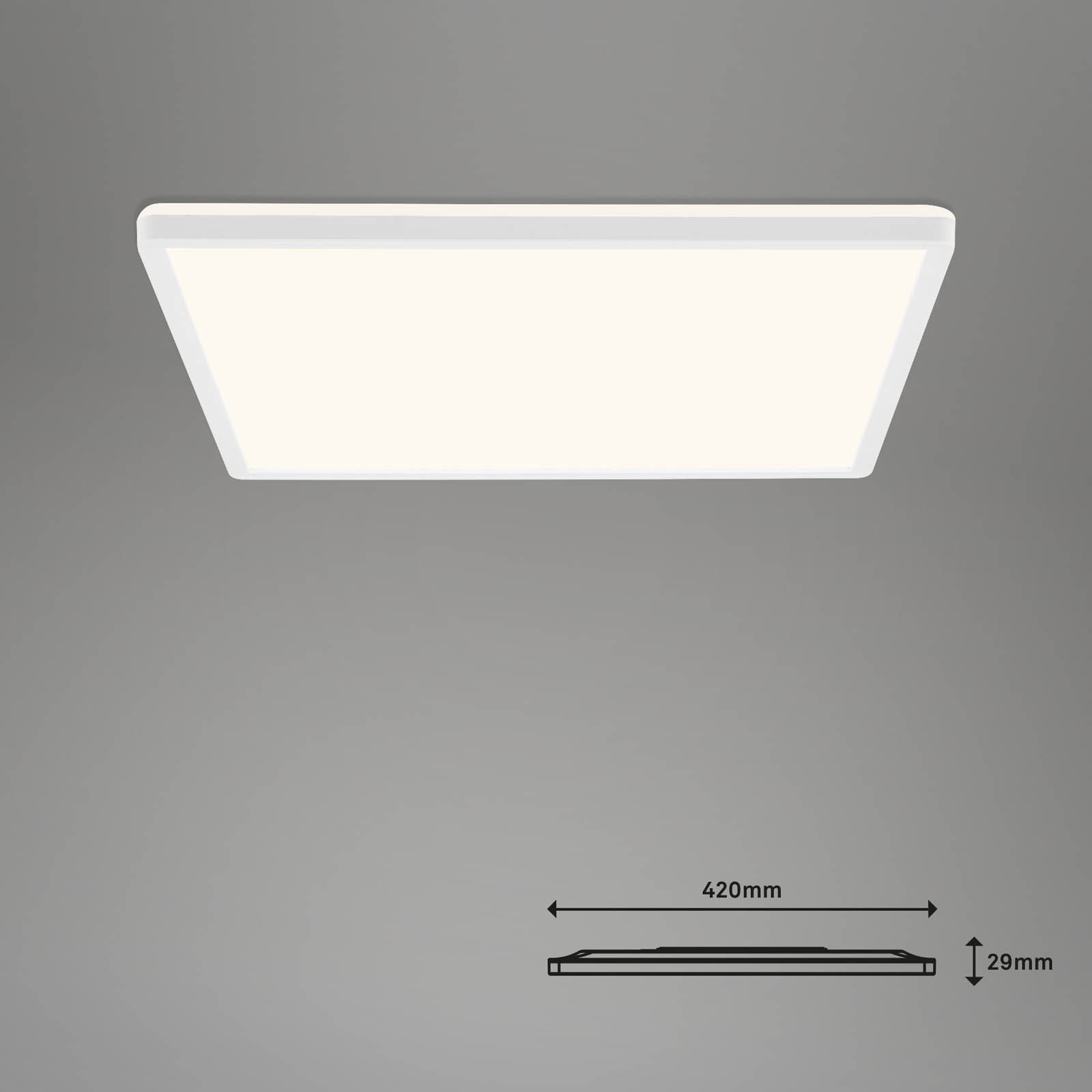 Bsmart WiFi + BluetoothUltraflache s CCT LED Panel mit Backlighteffekt Maßzeichnung