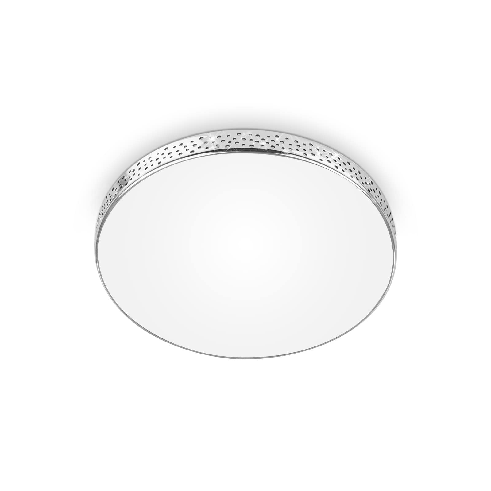 Plafond LED, Ø 28,5 cm, module LED, 12,5 W, 1300 lm, chrome blanc