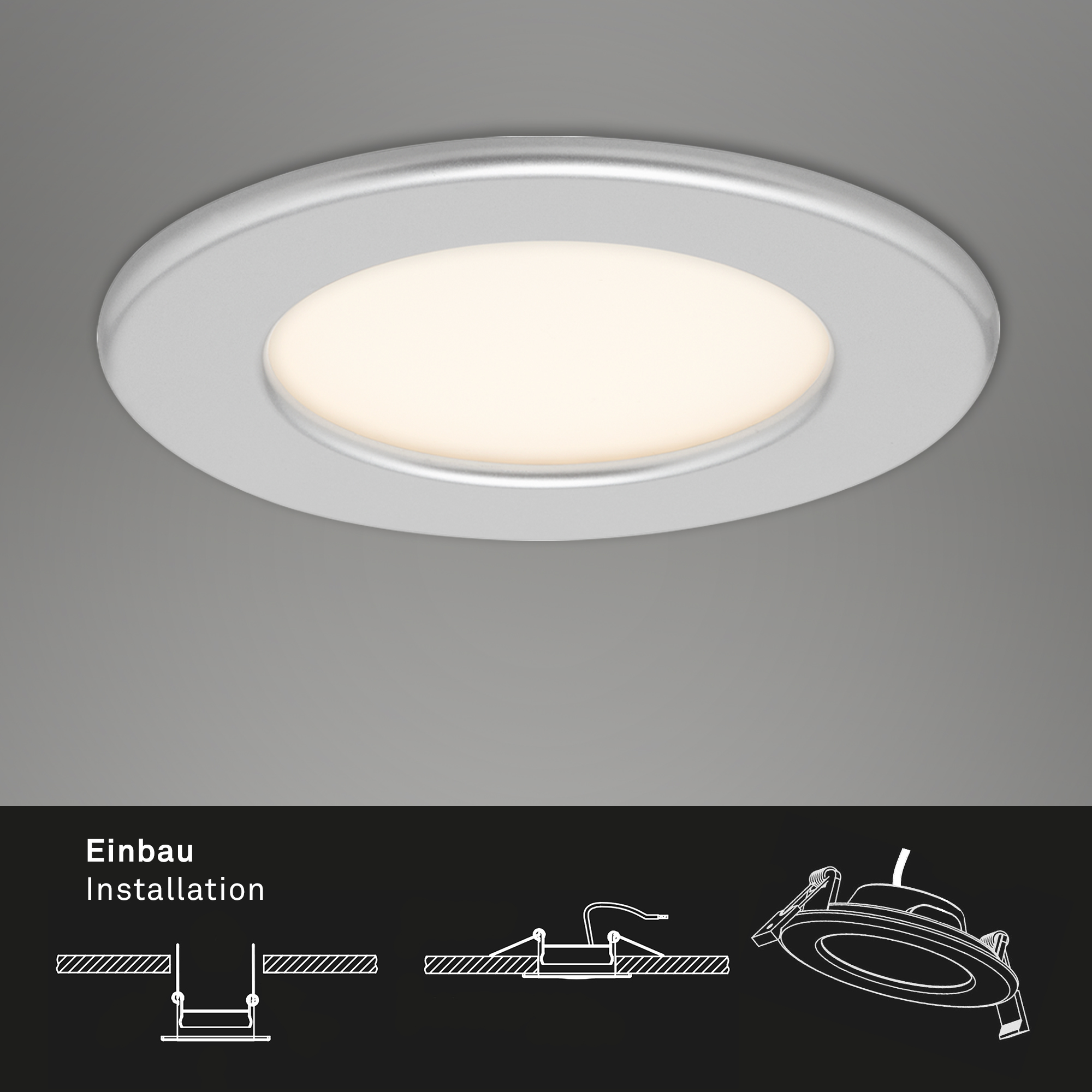 LED Einbauleuchte 3er-Set chrom-matt 3xLED-Modul6W Funktion