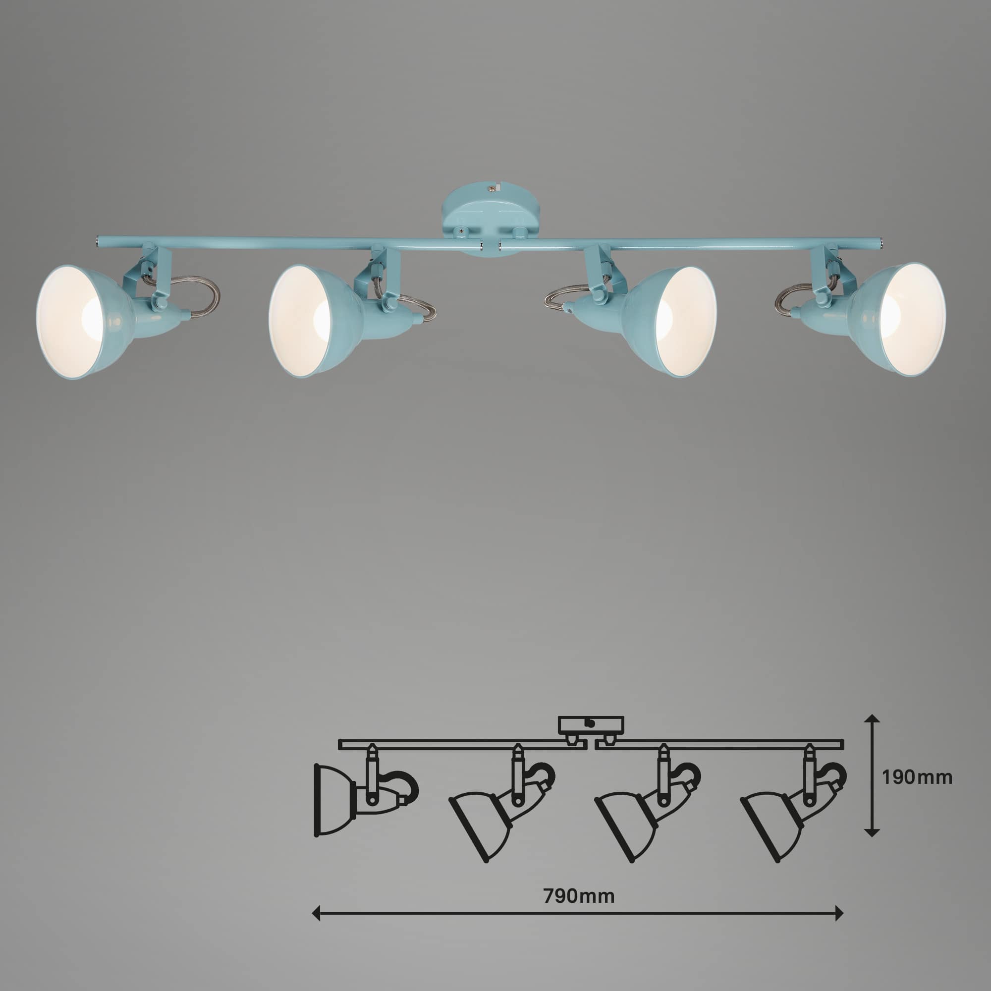 Deckenleuchte mint-weiß 4xE14. exkl. Maßzeichnung