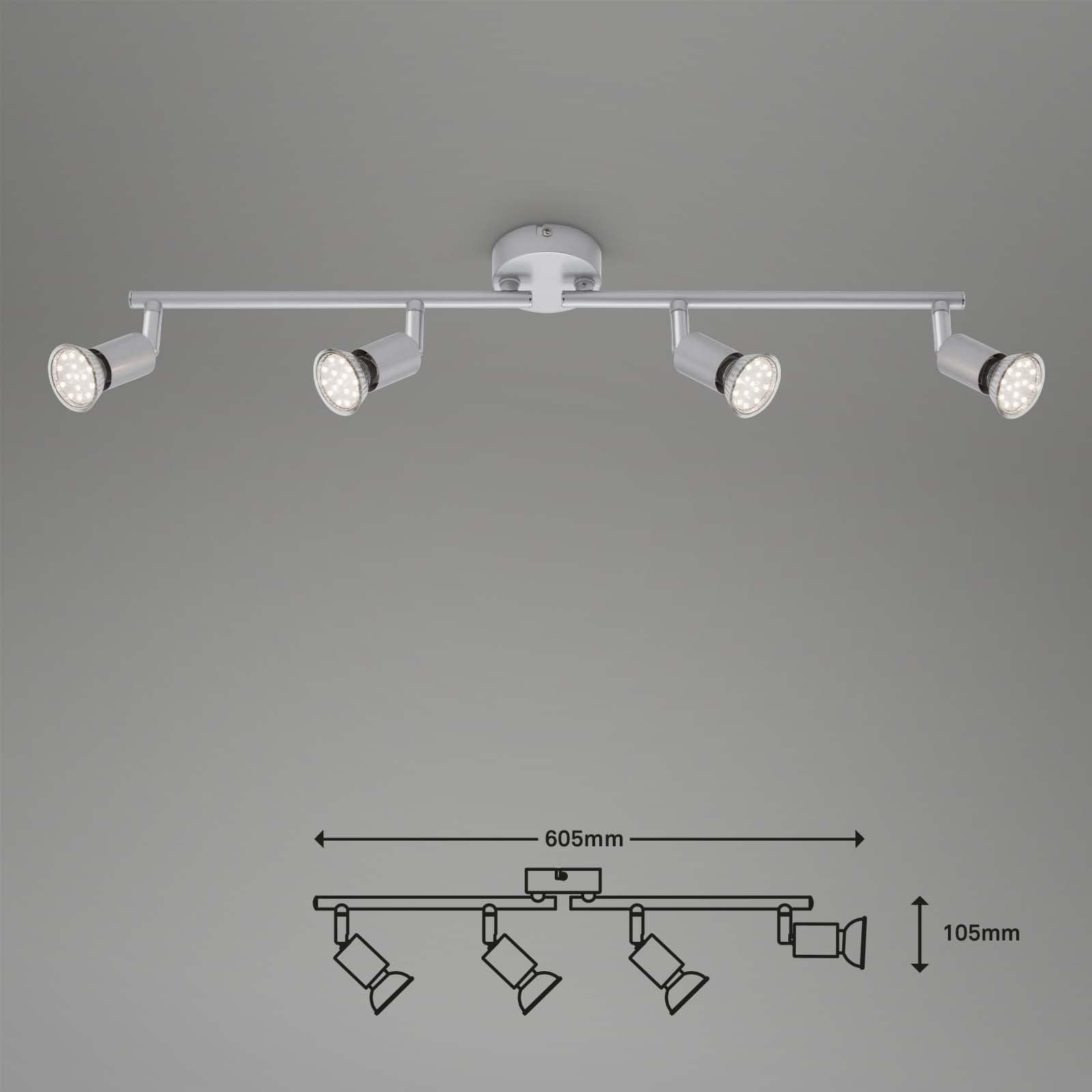 LED Spot 4-flammig titanfarbig