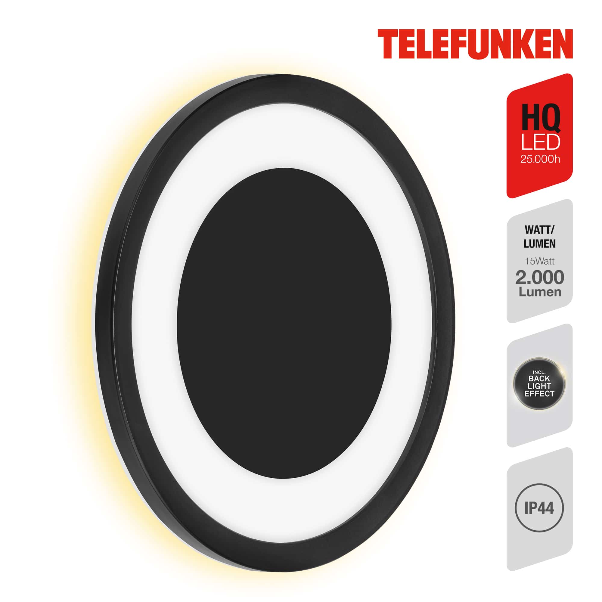 TELEFUNKEN LED Außenwandleuchte Schwarz