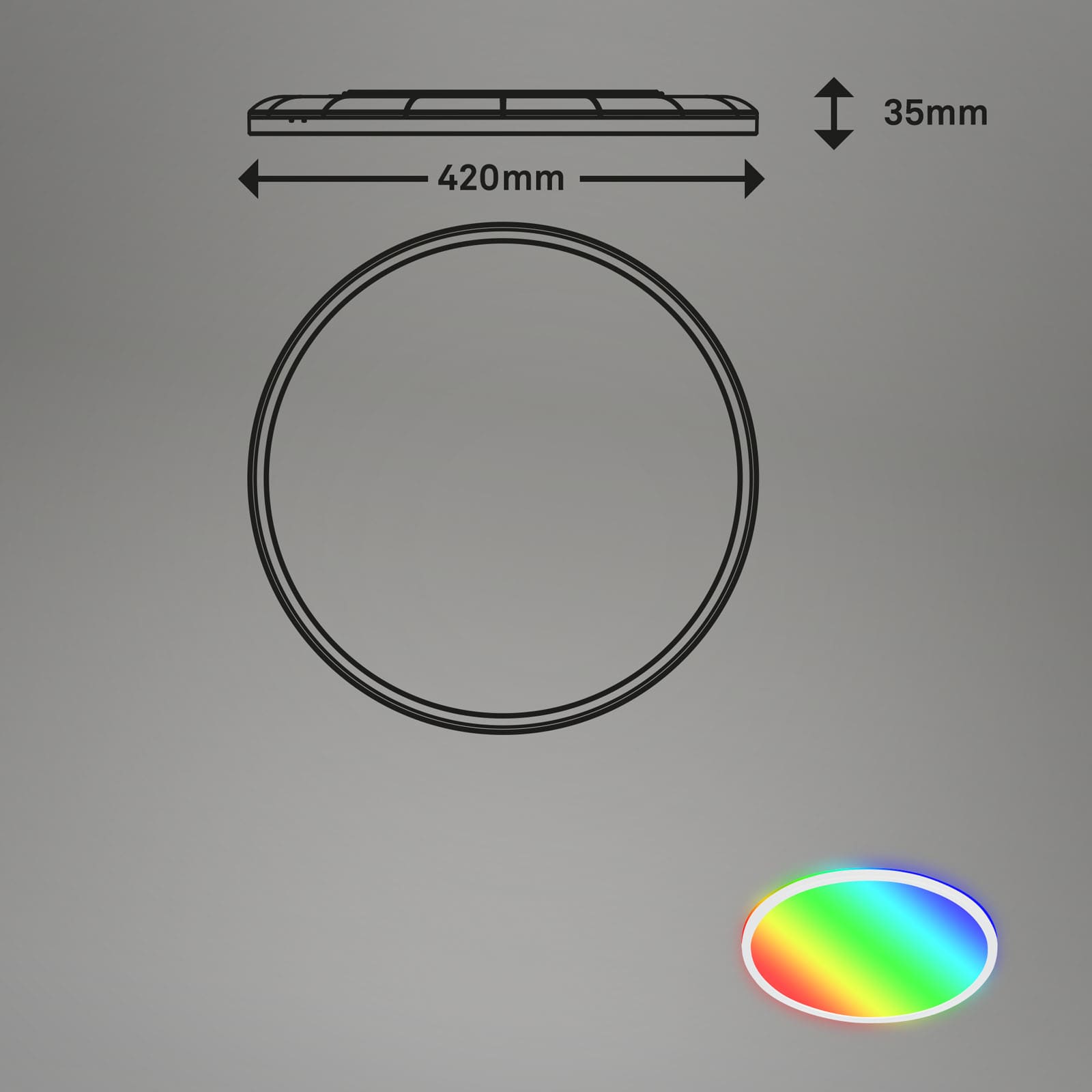 B smart RGB/W-LED Panel weiß Maßzeichnung