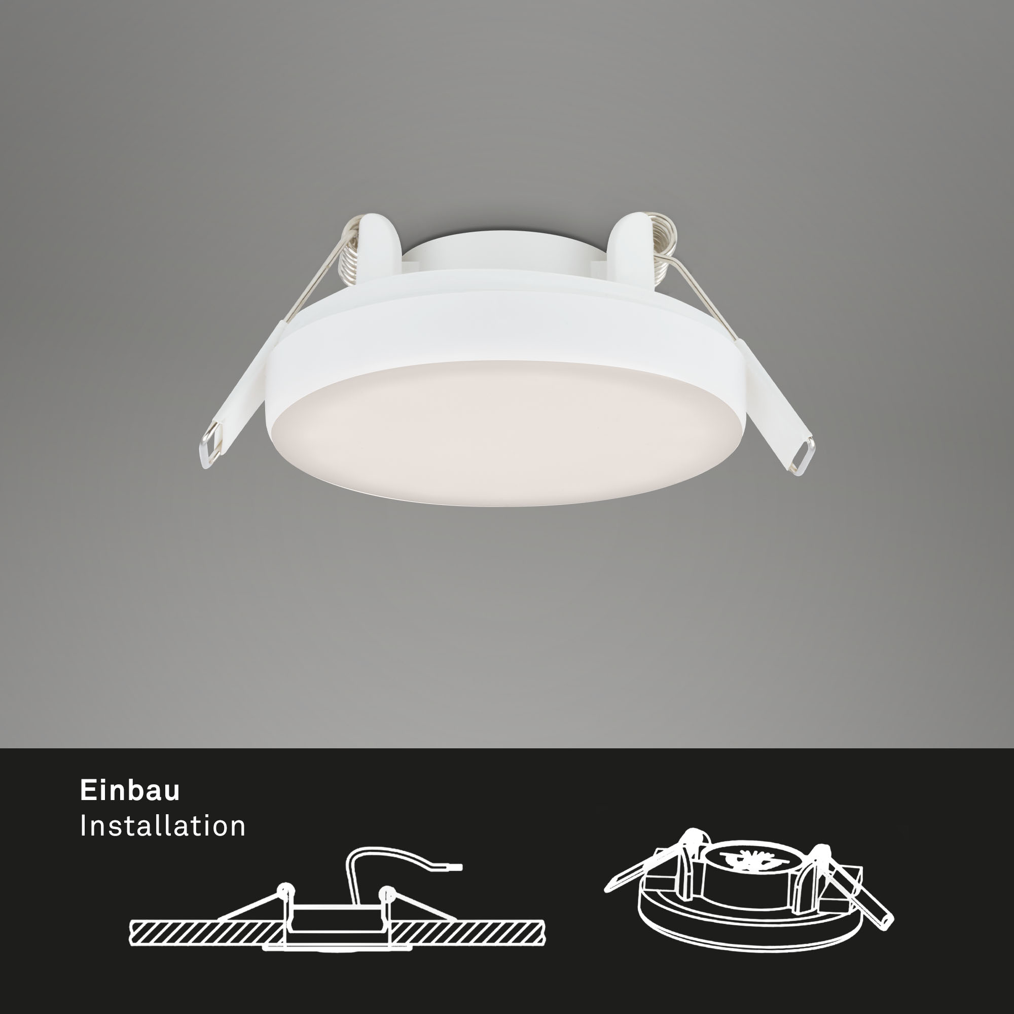 3er Set LED Einbauleuchte Weiß Fernbedienung