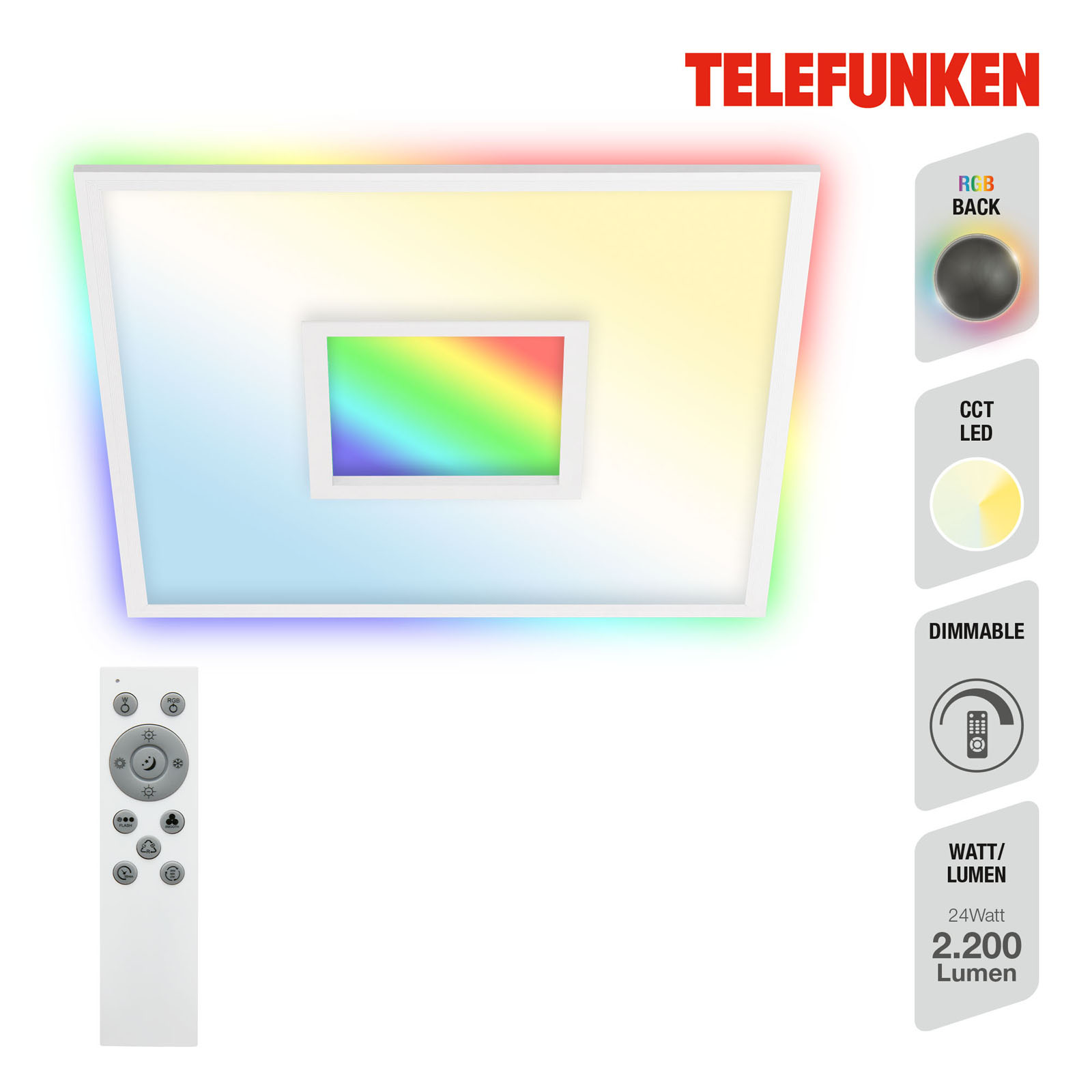 CCT LED Panel RGB Center-Backlight weiß 1xLED Freisteller2