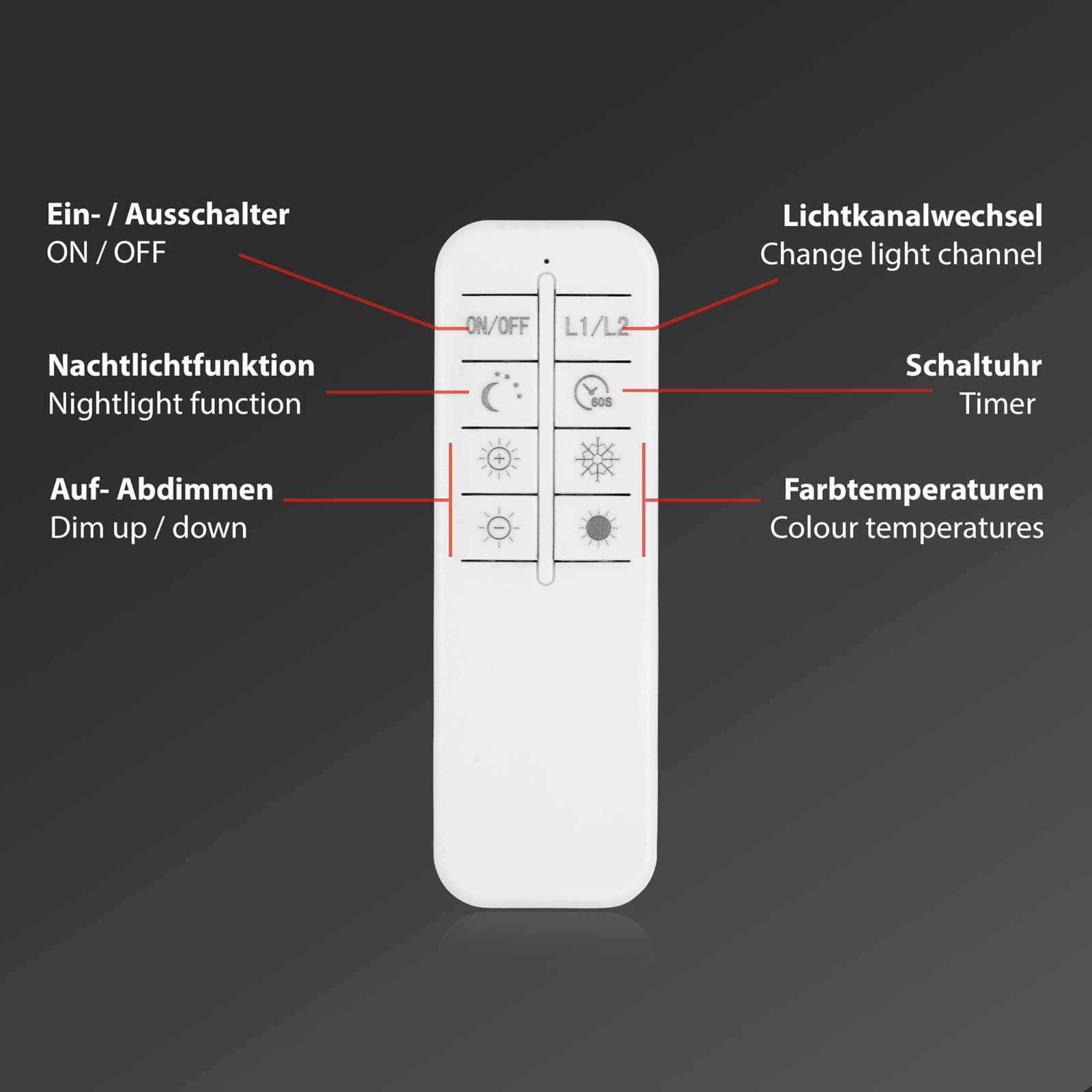 CCT LED Deckenleuchte alu-chrom Fernbedienung