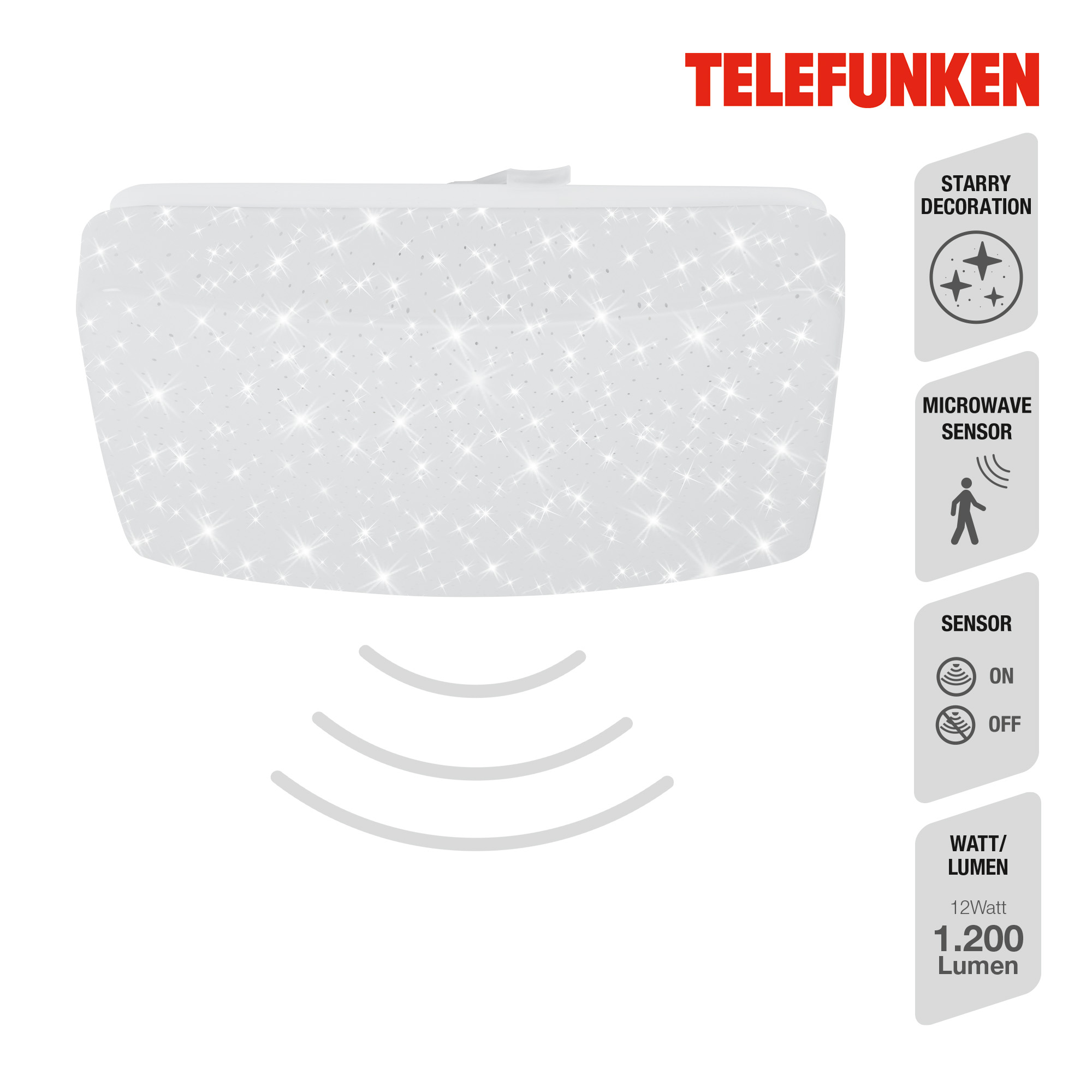 TELEFUNKEN Sensor LED Deckenleuchte Weiß