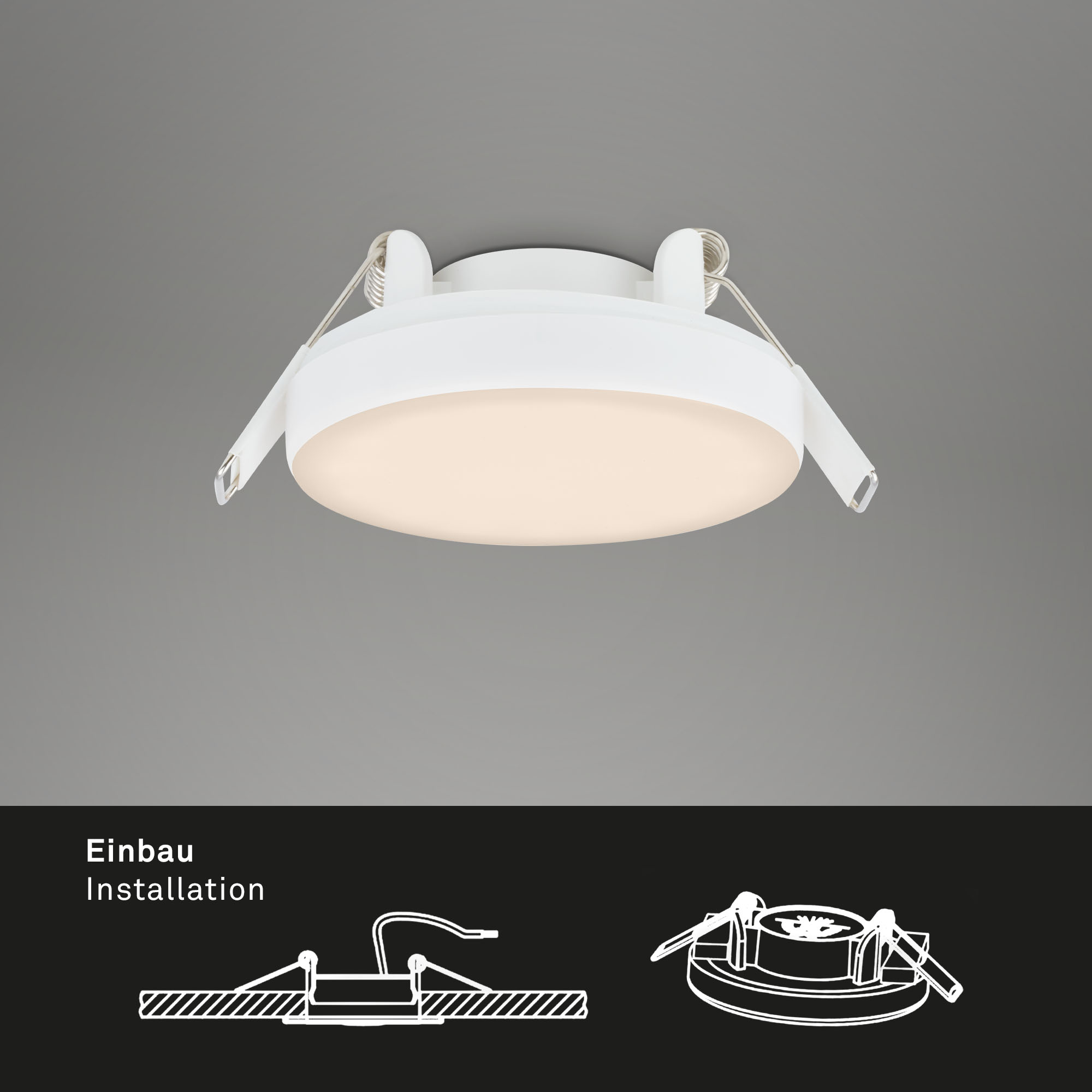 3er Set LED Einbauleuchte Weiß Detail