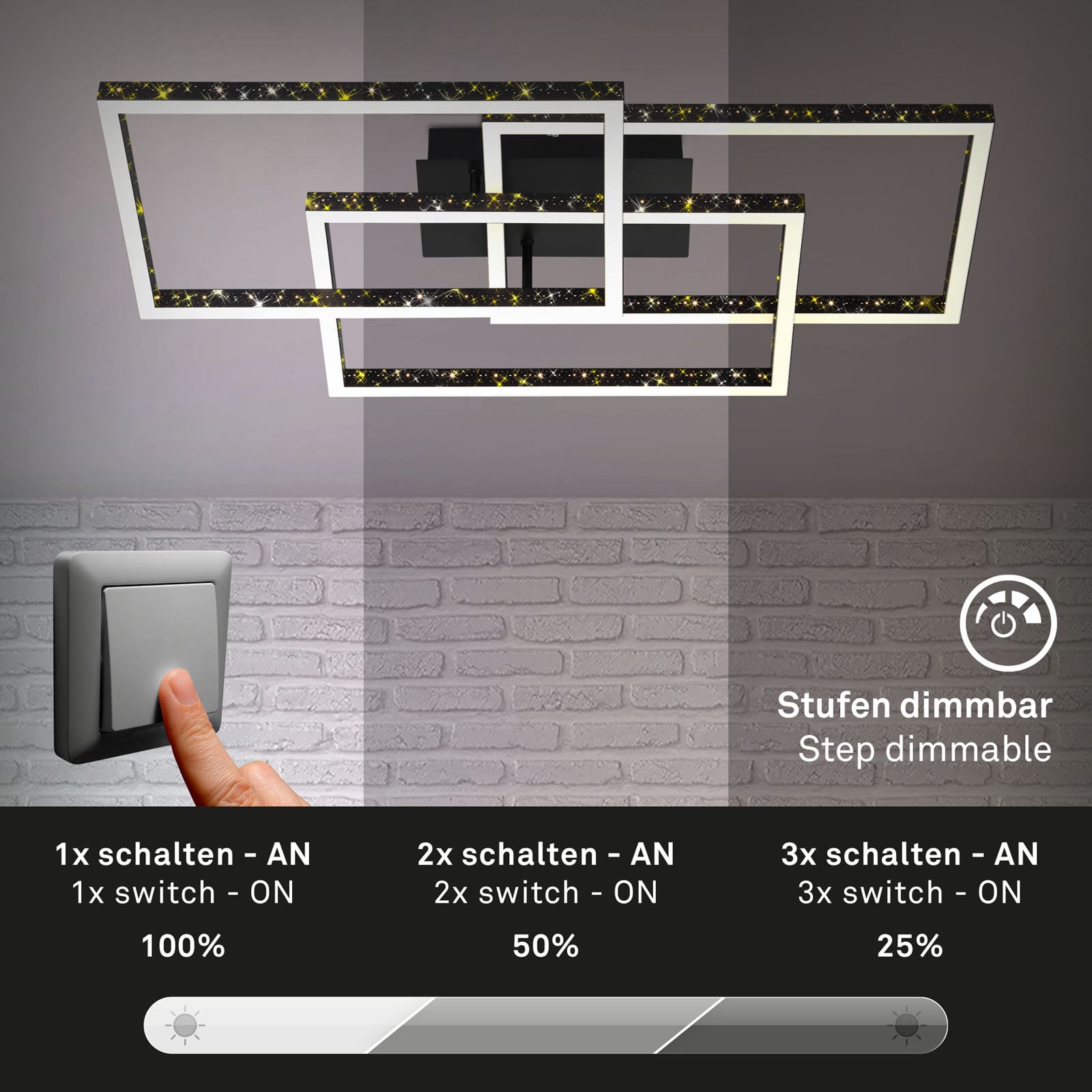 LED Deckenleuchte Schwarz