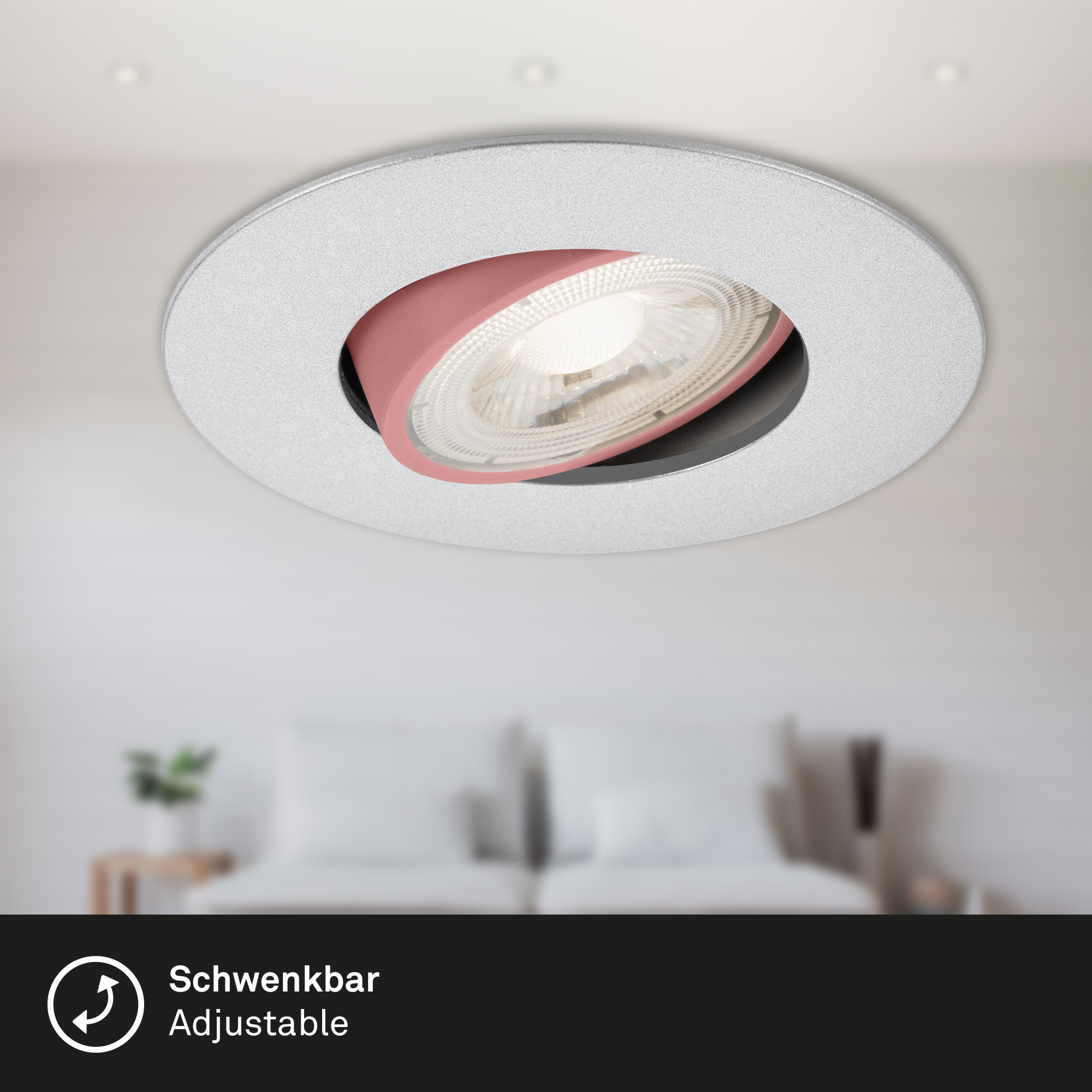 LED Einbauleuchte chrom-matt 1xLED-Platine Freisteller2