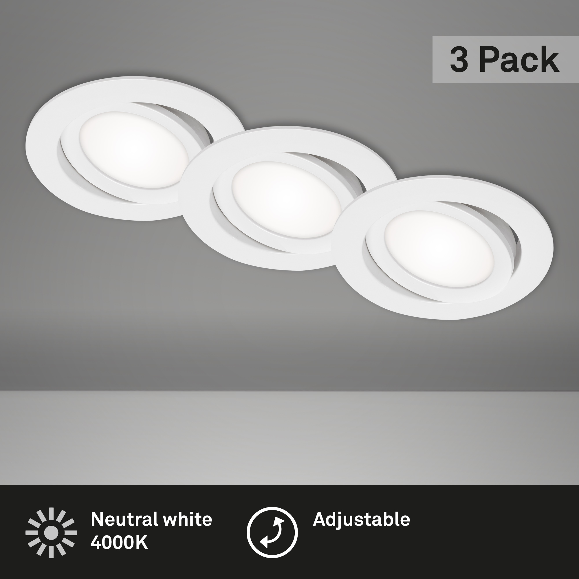 LED Einbauleuchten 3er-Set weiß LED-Platine Titelbild