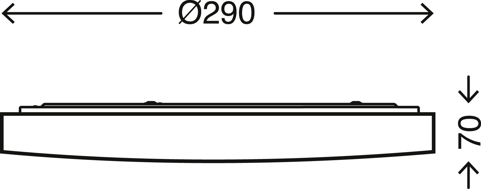 Bad LED Deckenleuchte weiß LED Maßzeichnung