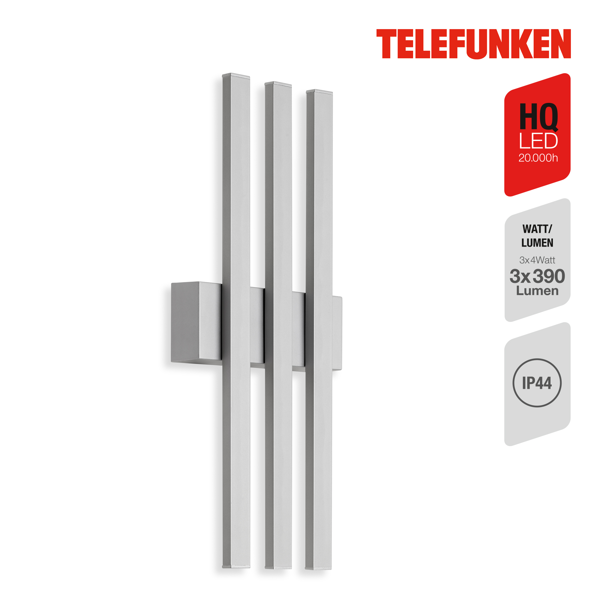 TELEFUNKEN LED Außenwandleuchte Silber