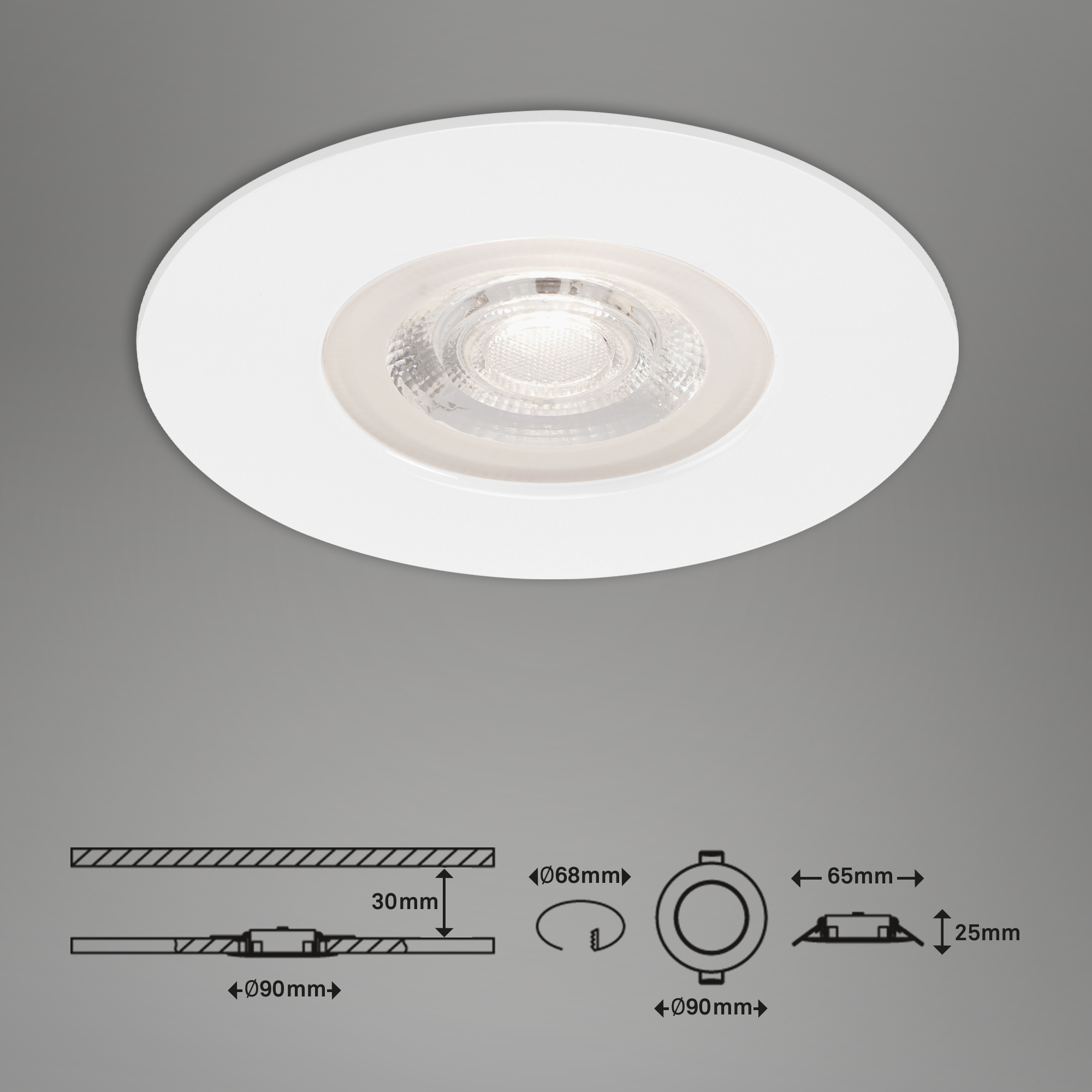 LED Einbauleuchte weiß LED-Platine Maßzeichnung