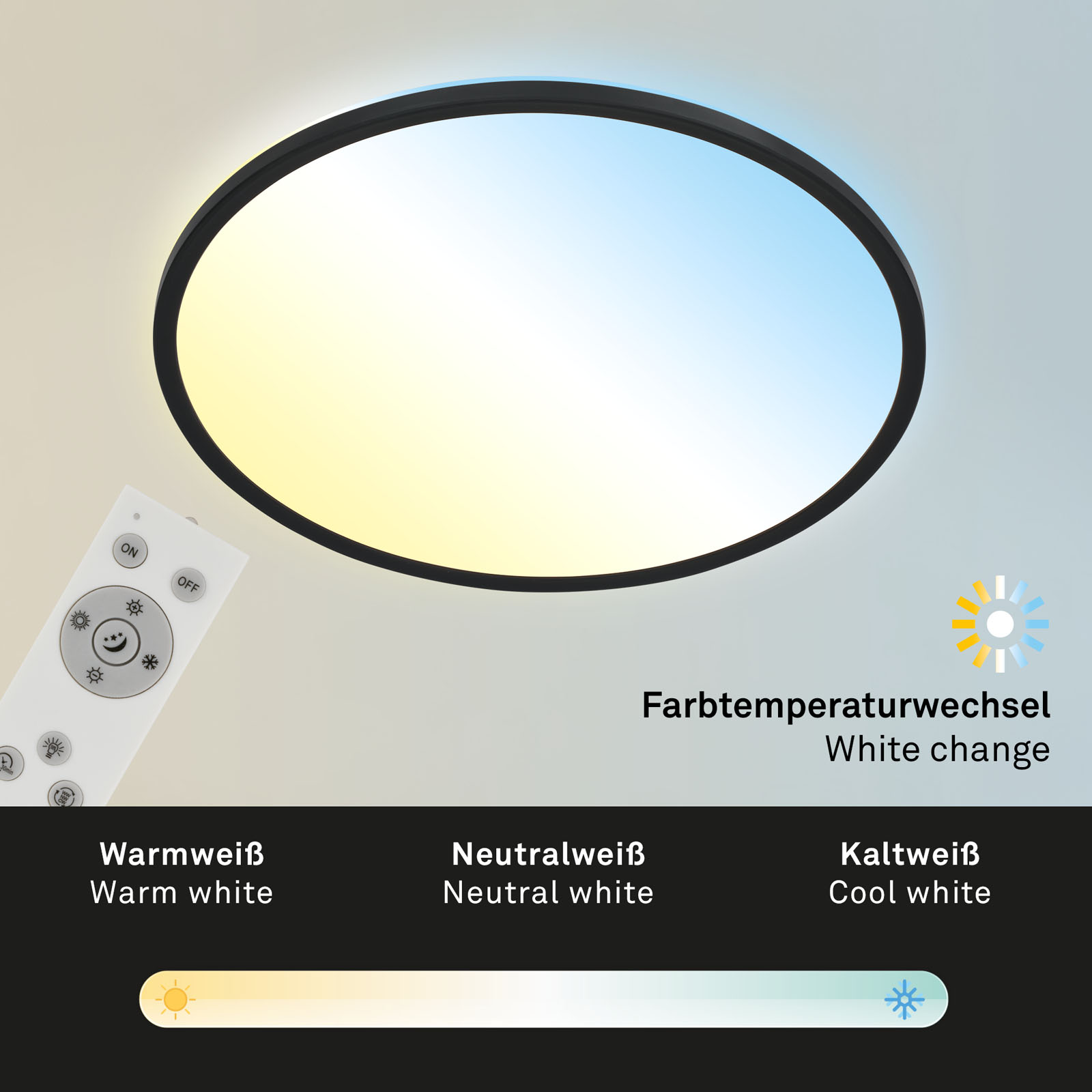 Ultraflaches CCT LED Panel schwarz Titelbild