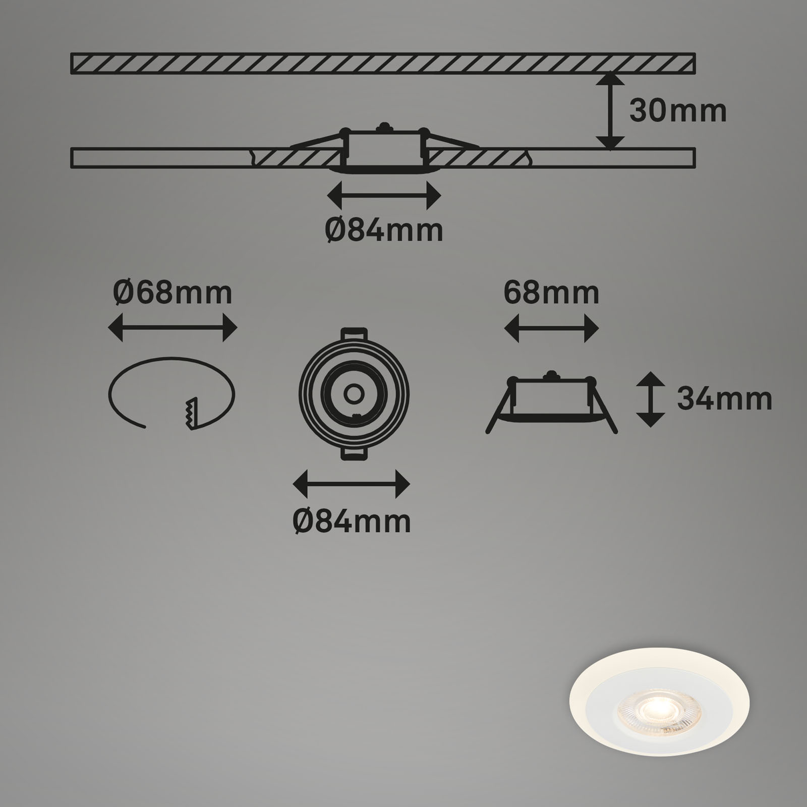 LED Einbauleuchten-Set Weiß