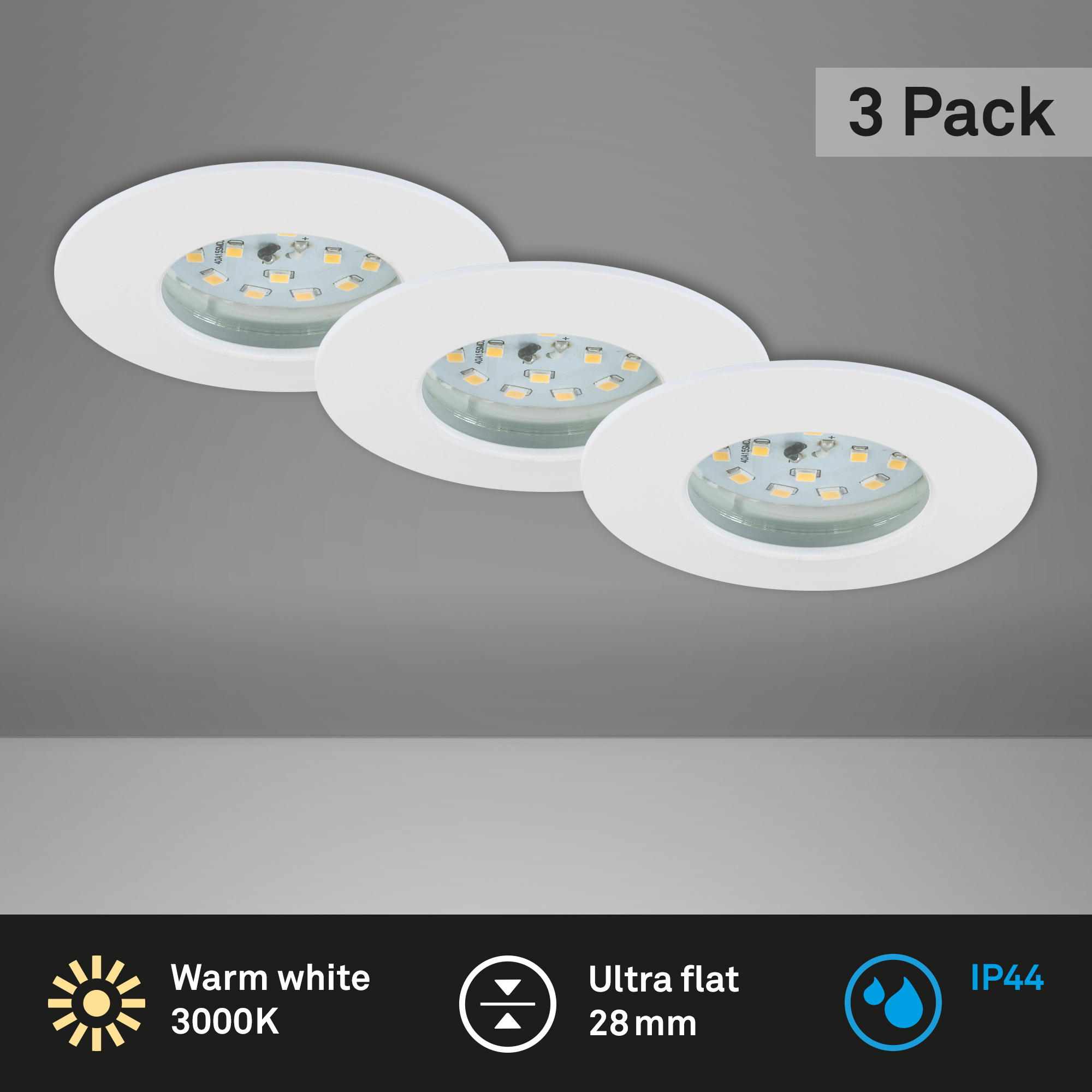 LED Einbauleuchten weiß 3er-Set LED-Modul Titelbild