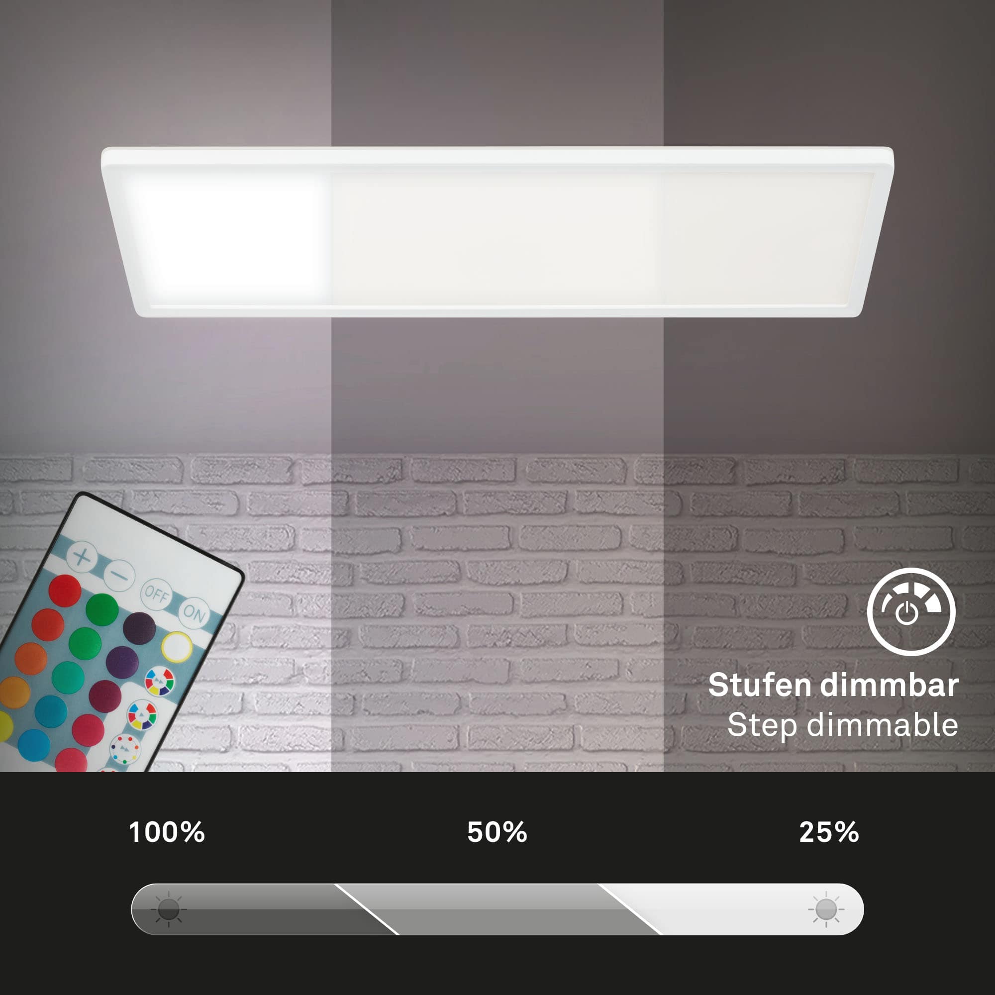 Ultraflaches CCT RGB LED Panel weiß Dimmfunktion