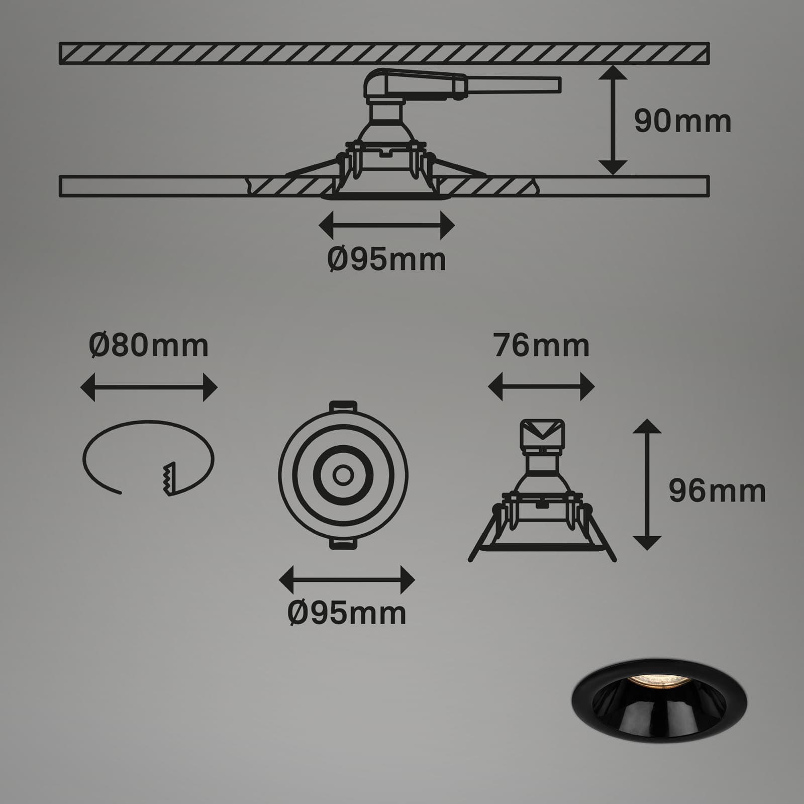 Einbauleuchten-Set Schwarz