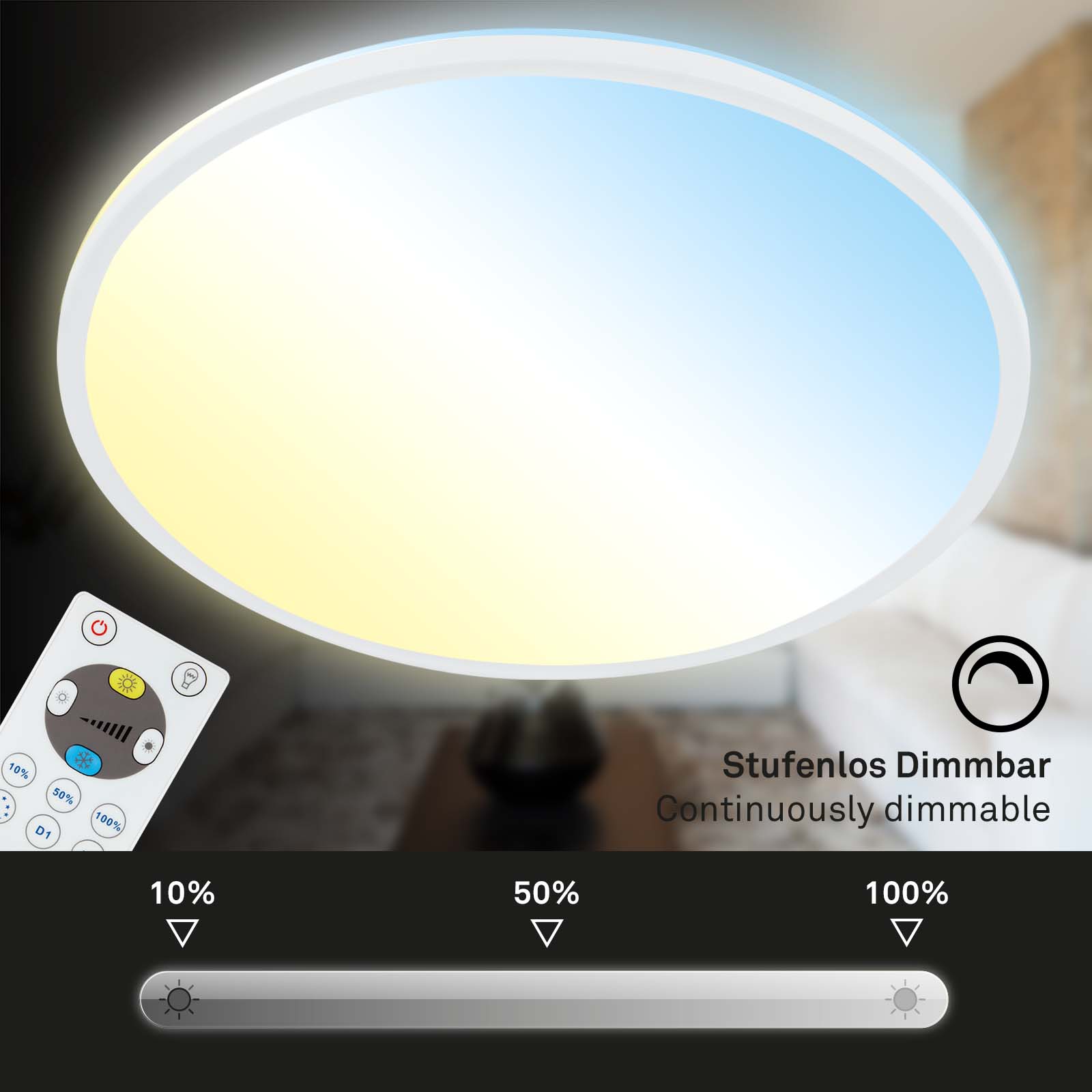 CCT LED Panel Ultraflach weiß Dimmfunktion